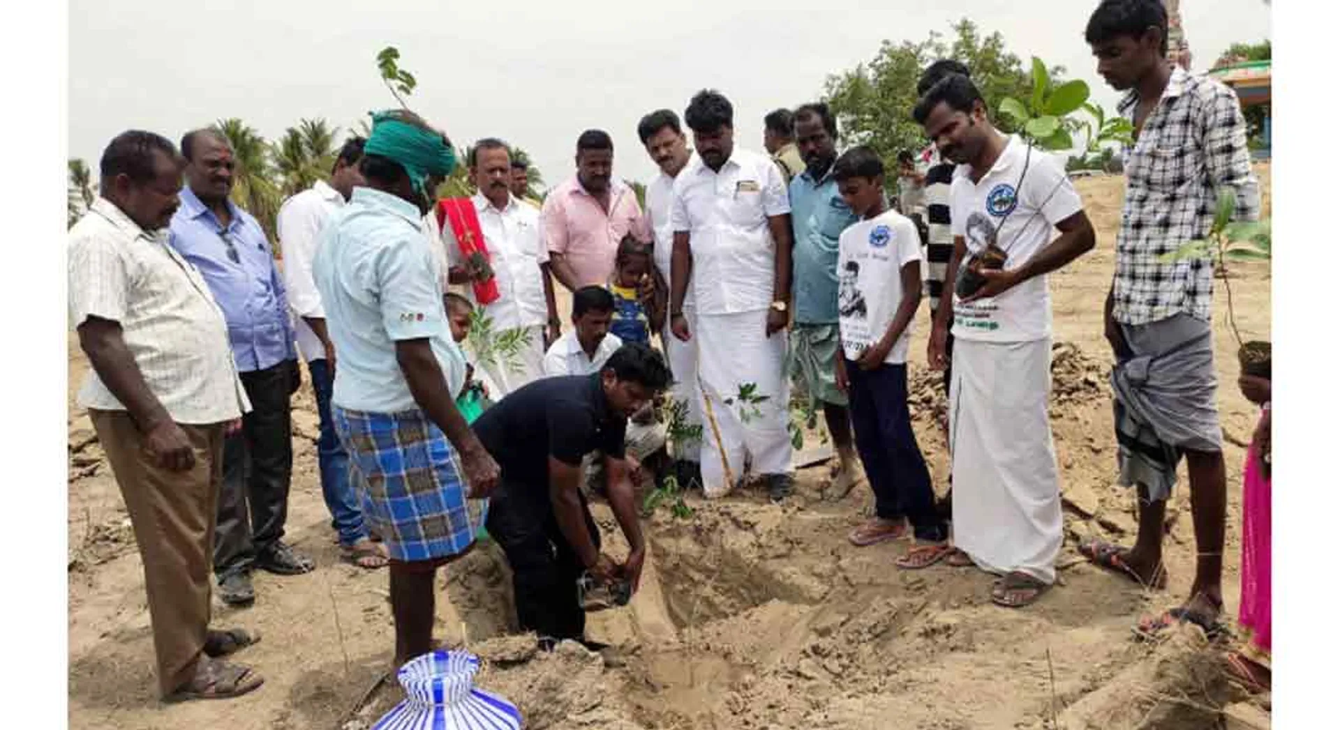 Tree planting ceremony on the 50th day in pudukottai 