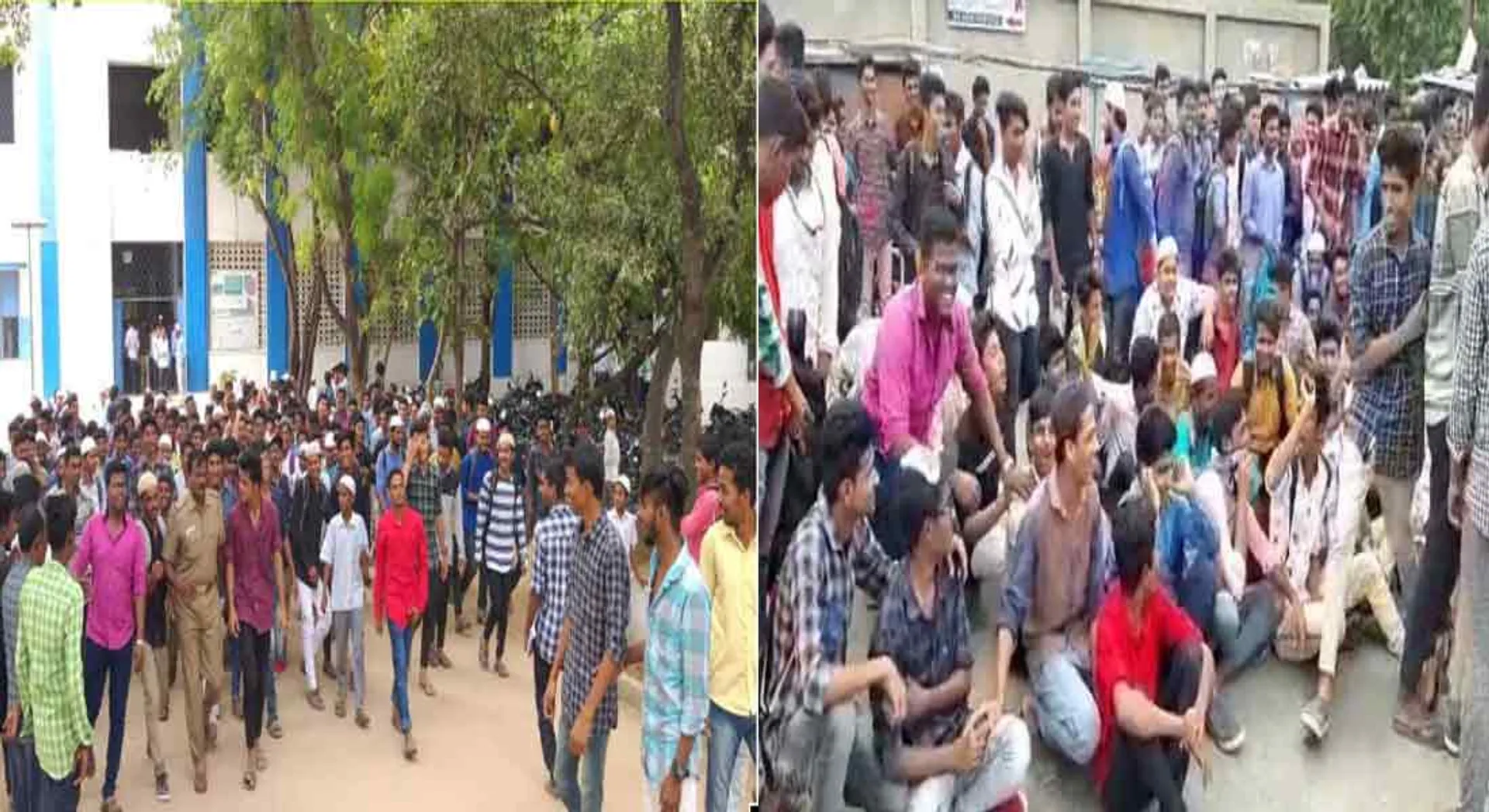 former school student's protest for provide laptop!