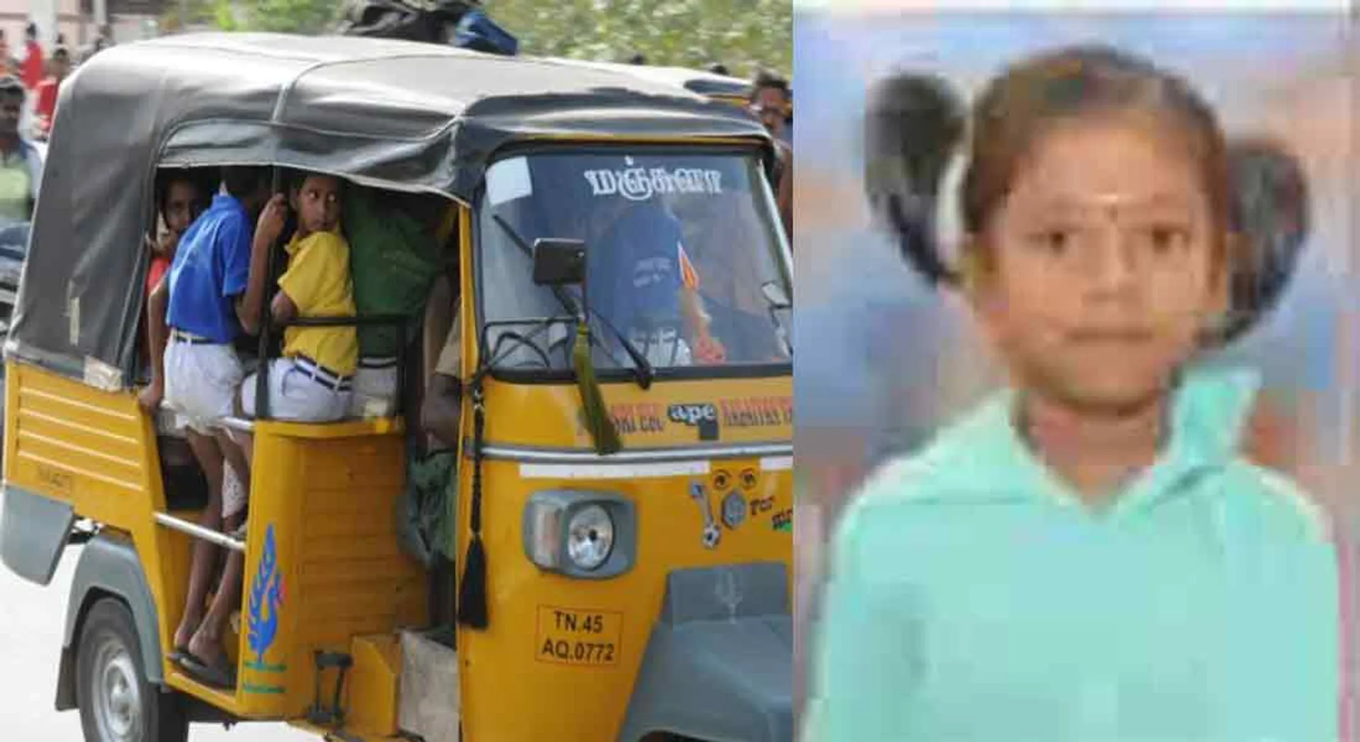  2-year-old girl in driver's seat in Share Auto accident Incident in vellore 