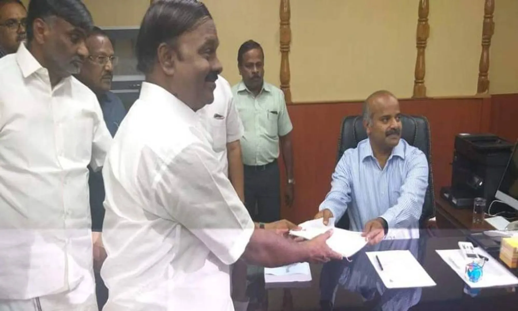 VELLORE LOK SABHA ELECTION ADMK ALLIANCE AC SHANMUGAM NOMINATION FILLED