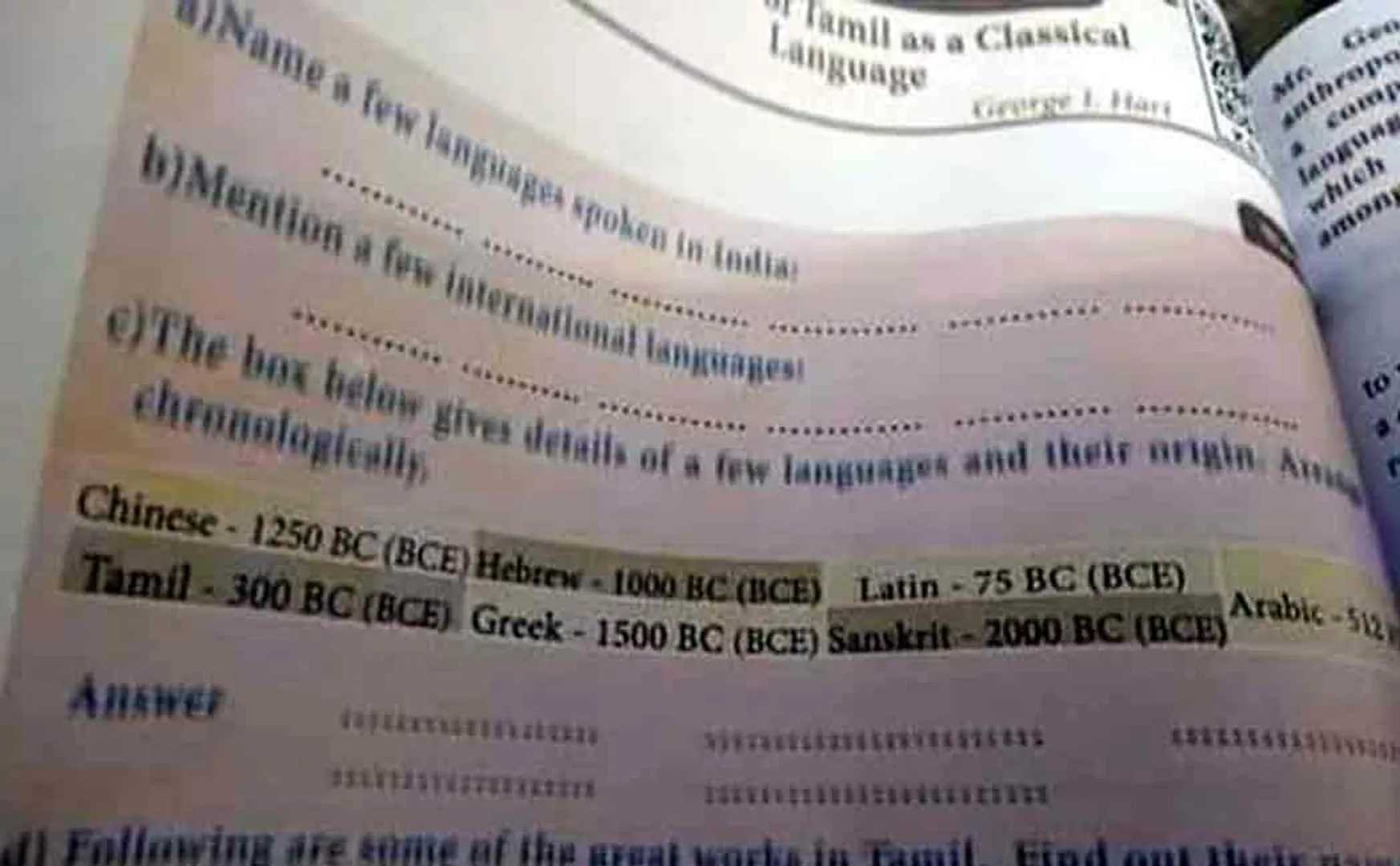 sanskrit mentioned as older than tamil in tamilnadu school textbook 