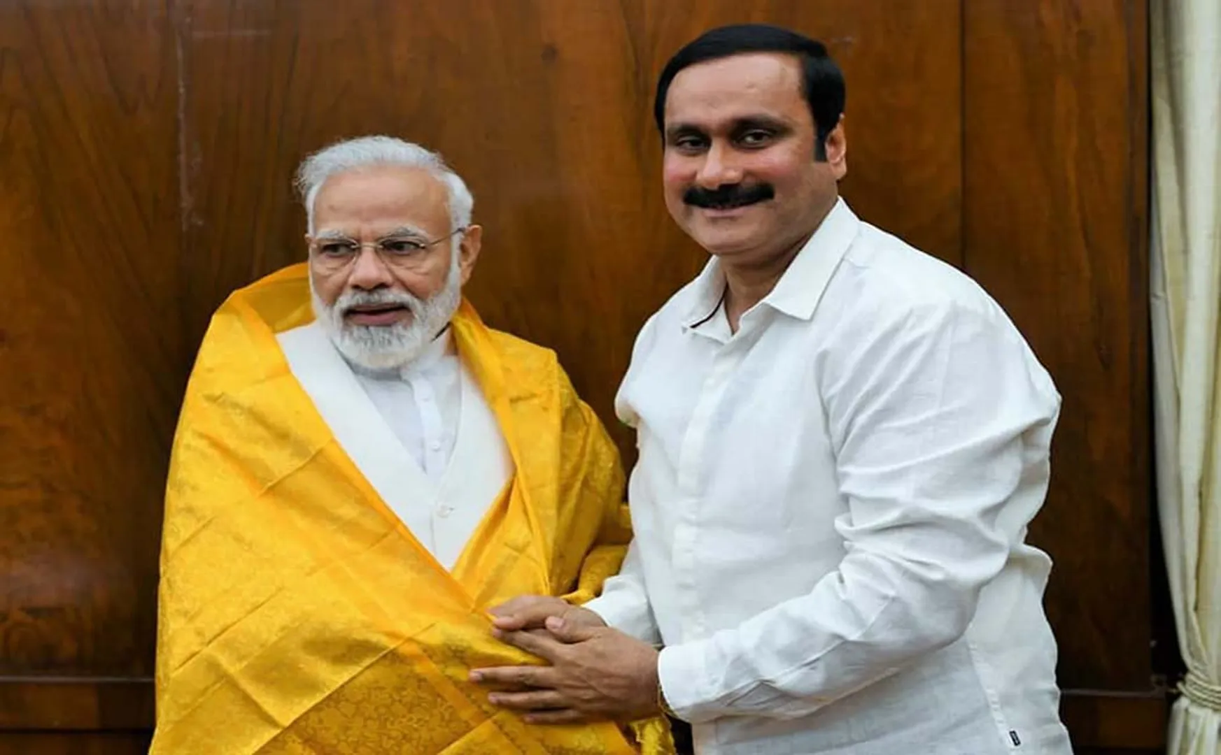 TAMILNADU RAJYA SABHA MP ANBUMANI RAMADOSS MEET PM NARENDRA MODI AT DELHI PARLIAMENT HOUSE