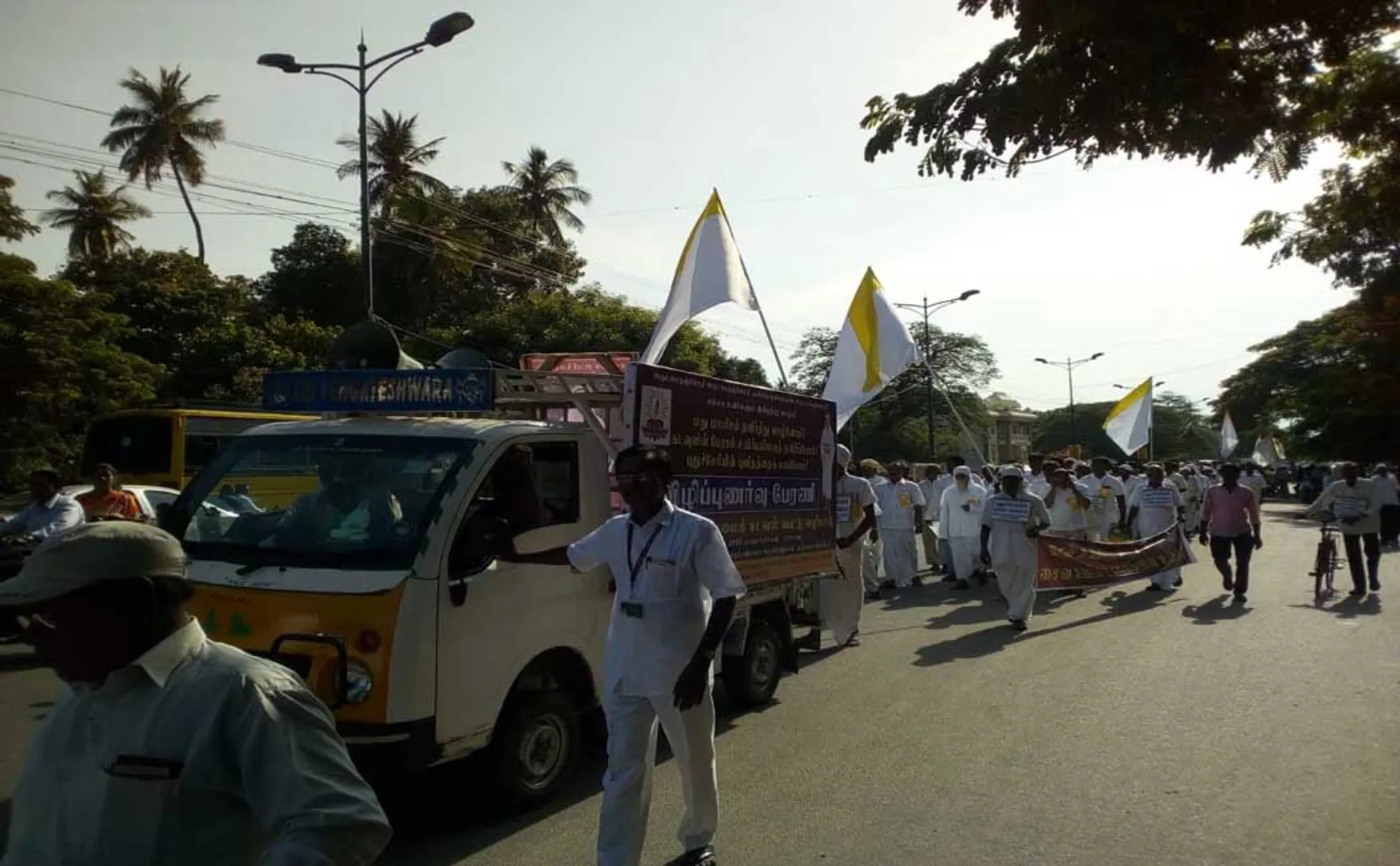 Puducherry alcohol and meat protest rally