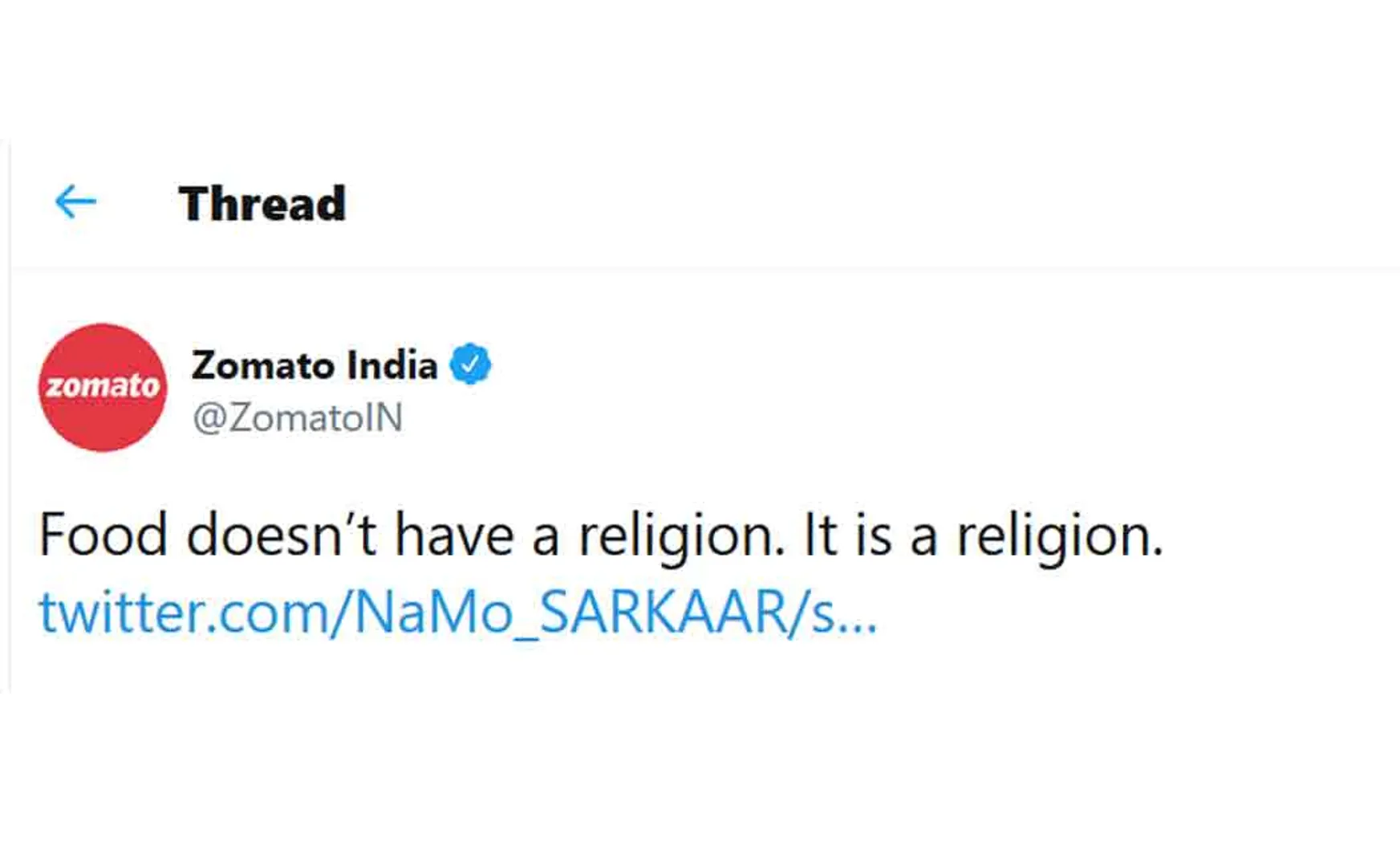 secularism seen in zomato issue 