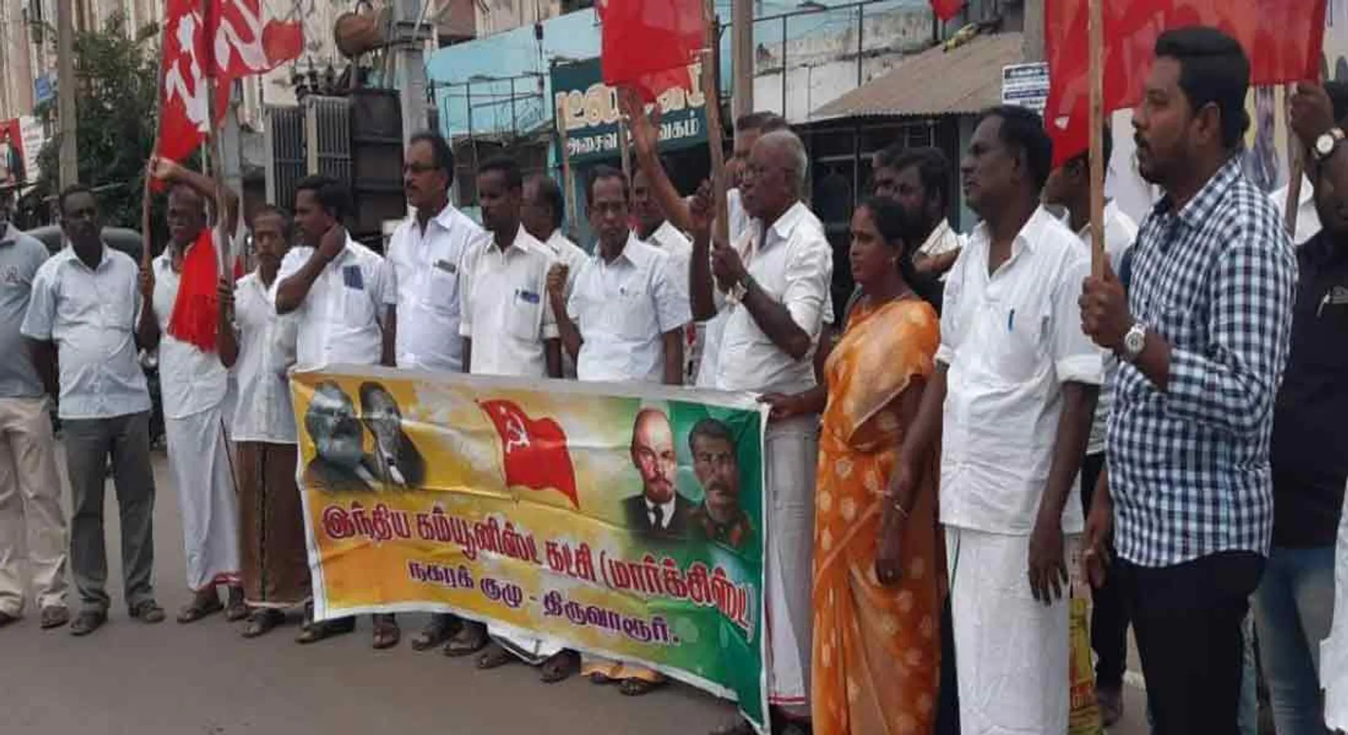   protest in Delta for he arrest of Sitaram Yechury in Kashmir!