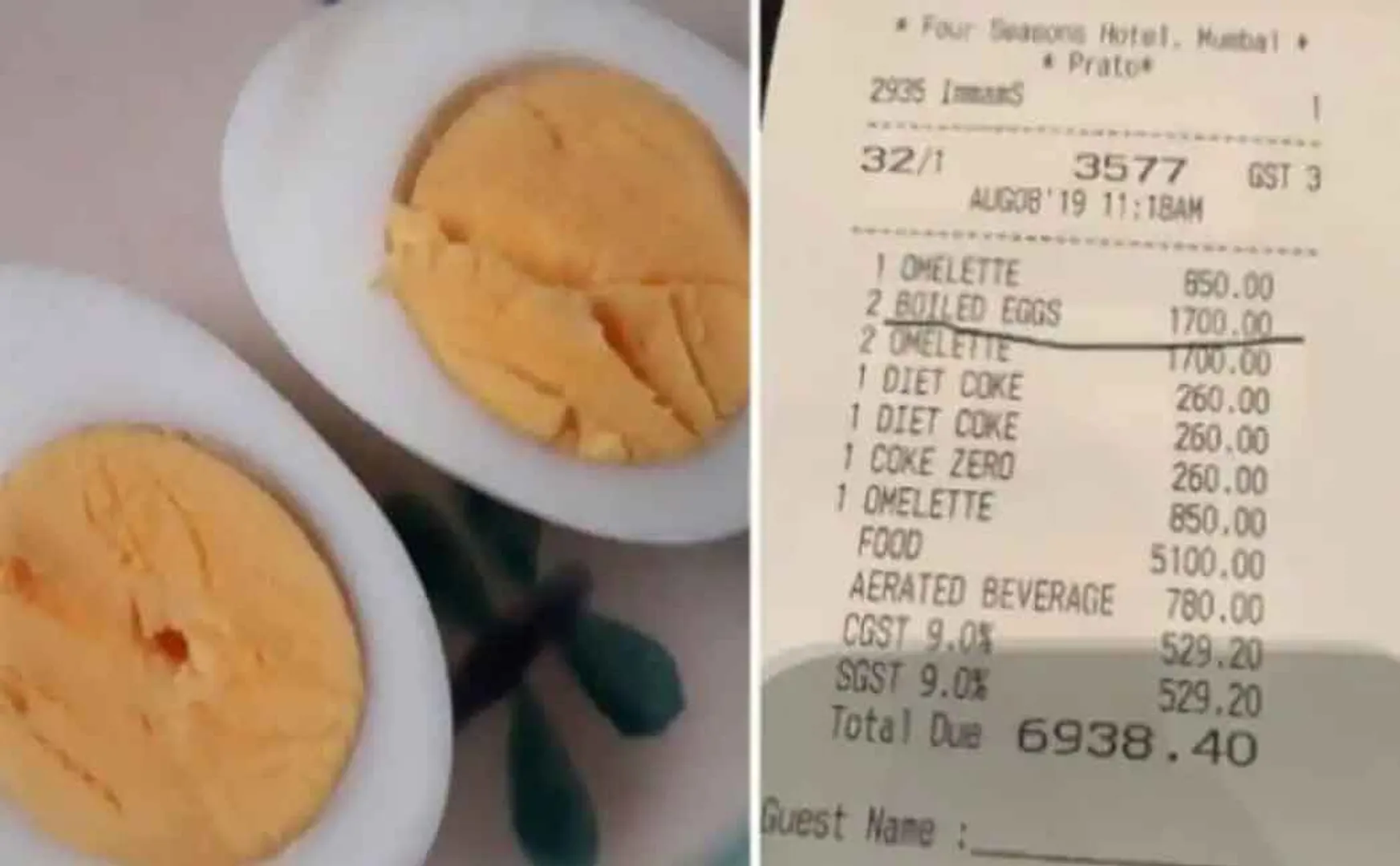 two eggs