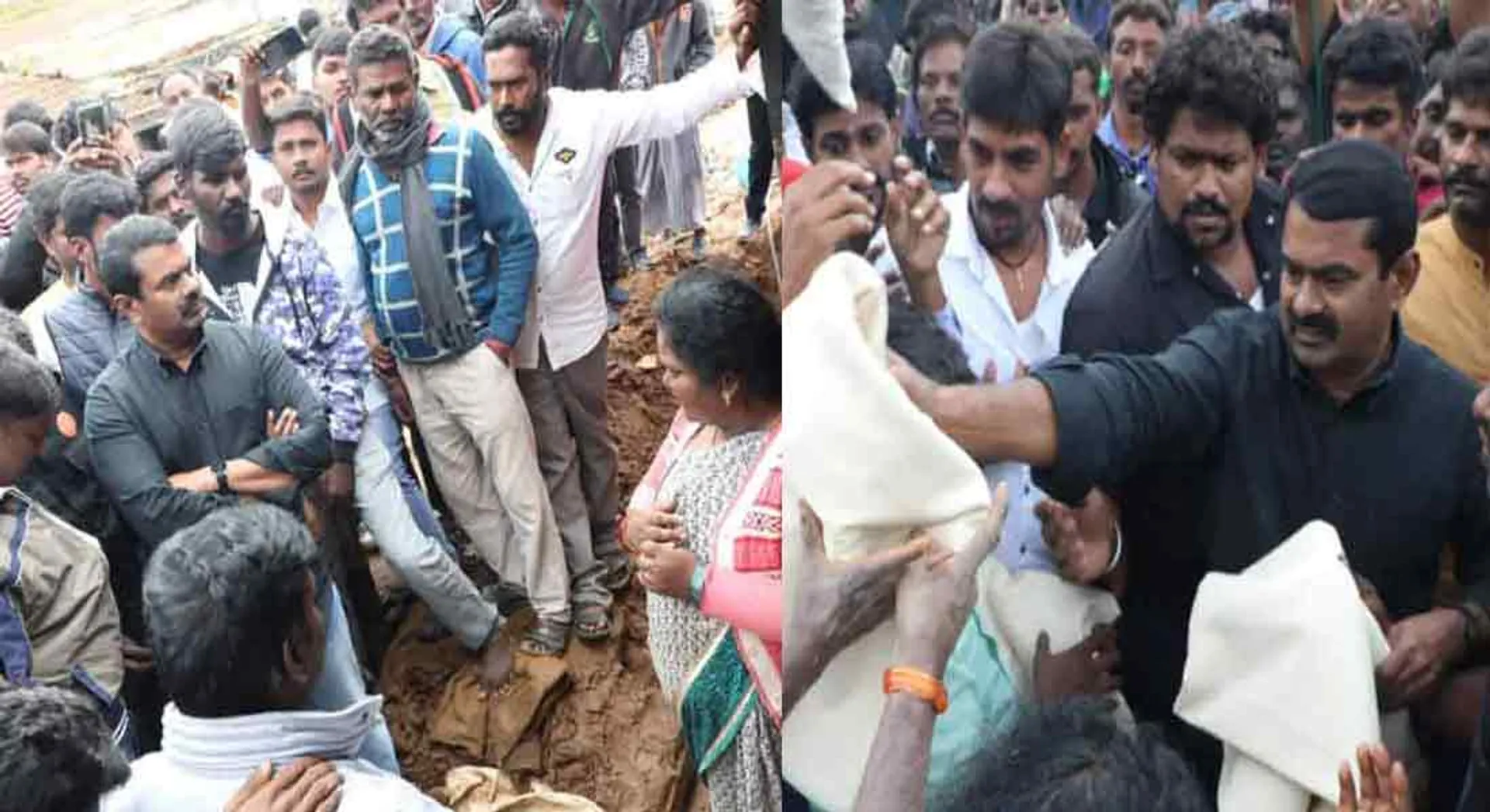 Seaman comforting Nilgiri people affected by rain