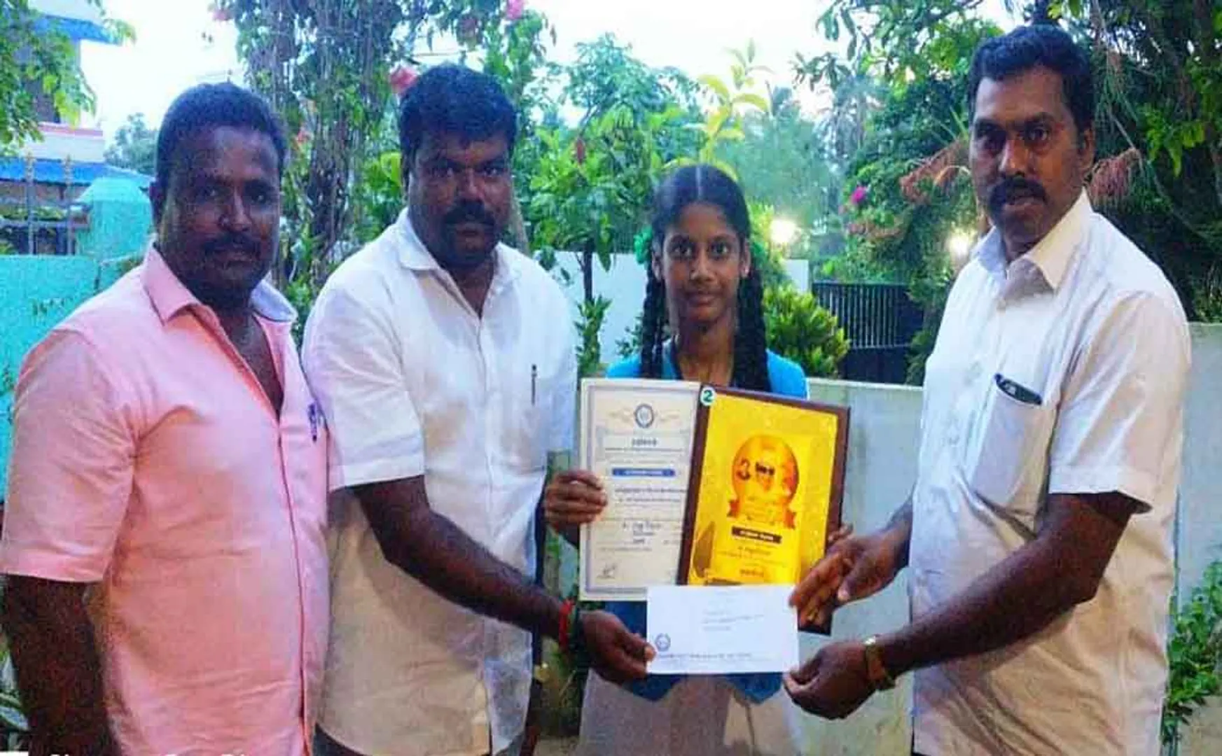 School girl who donated the prize money for the essay competition to renovate the pool