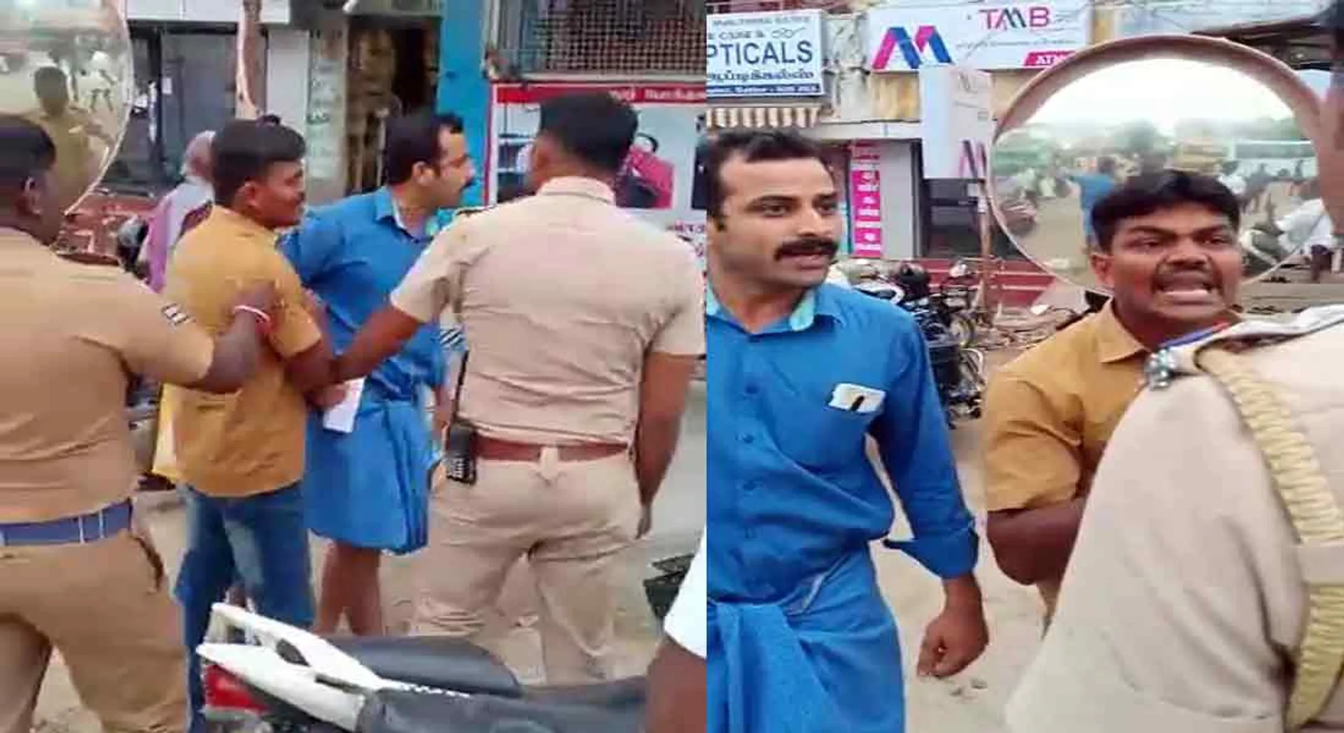 Beaten police; re-beaten public... incident in sathur 