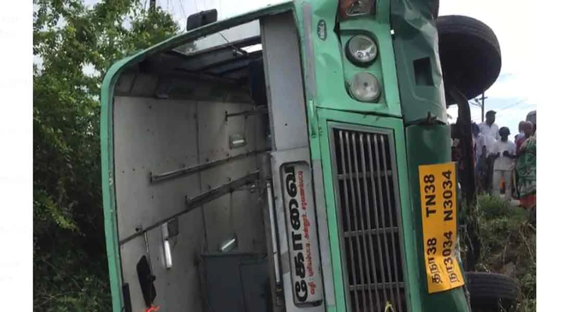 government bus Accident  near Annur; More than 15 injured
