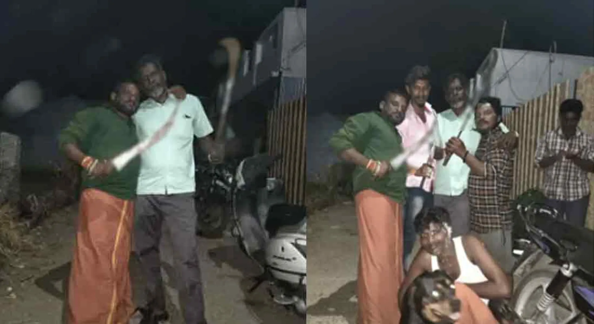 Birthday cake with Sword in  kovai ... Two arrested