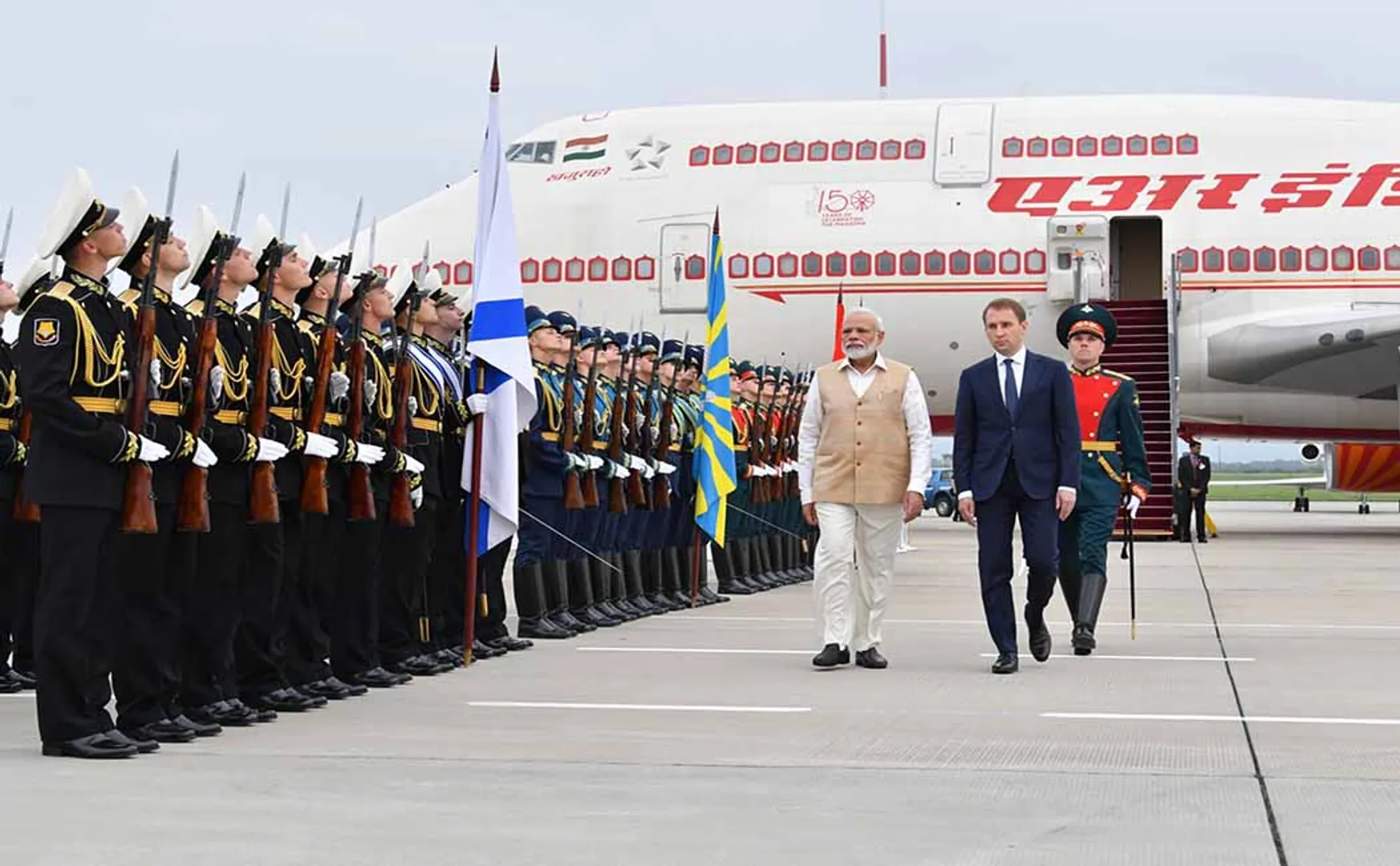 india prime minister narendra modi arrives in russia 