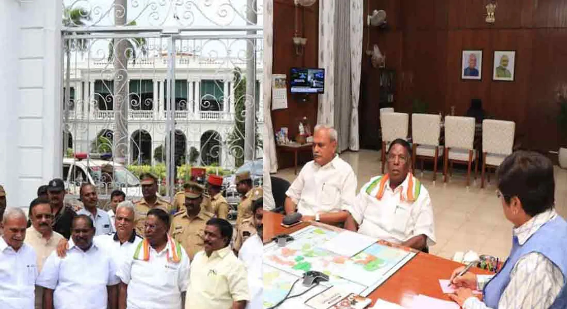 Puducherry: Chief Minister exit from governor meeting
