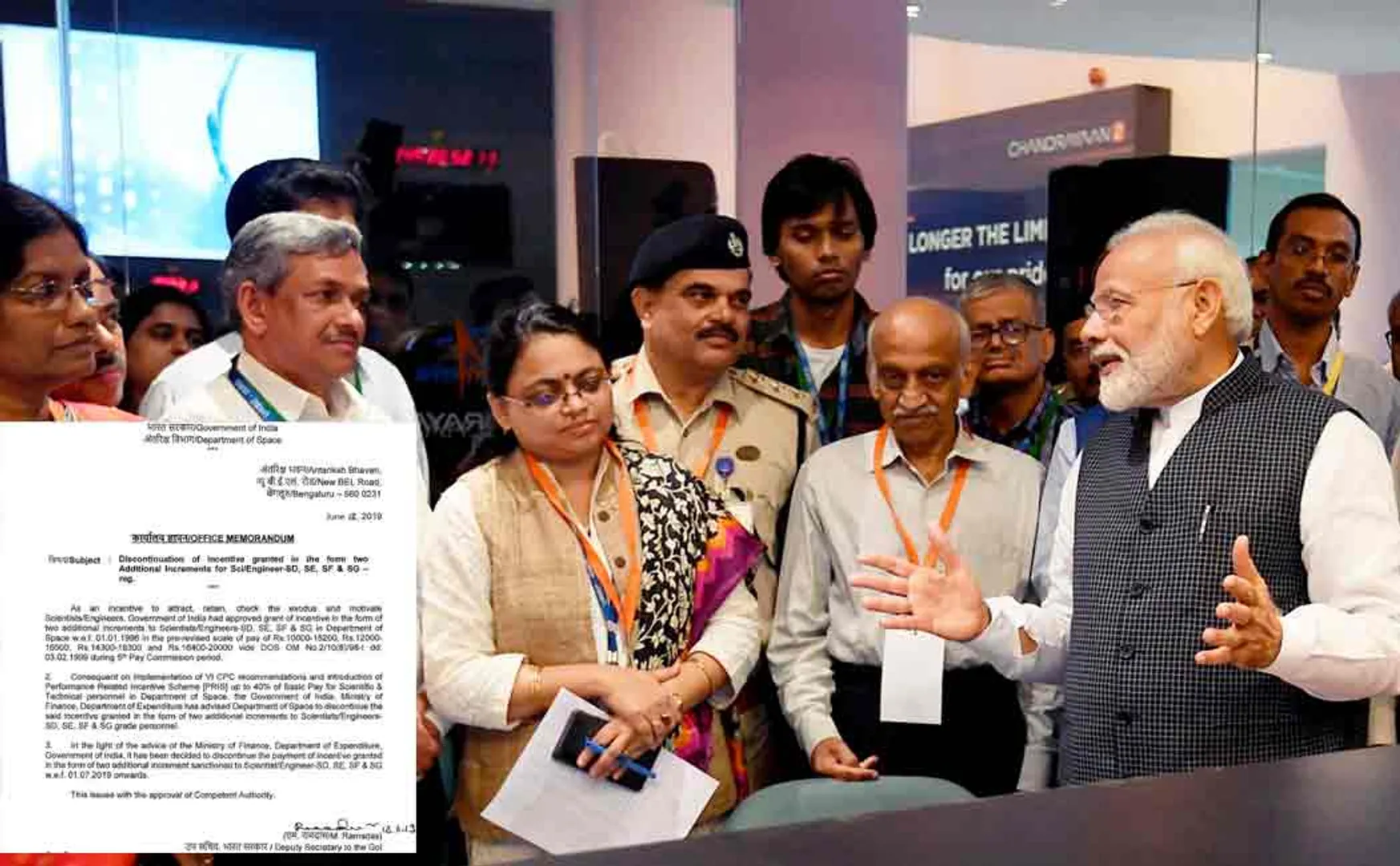 central government cuts increment for isro scientists