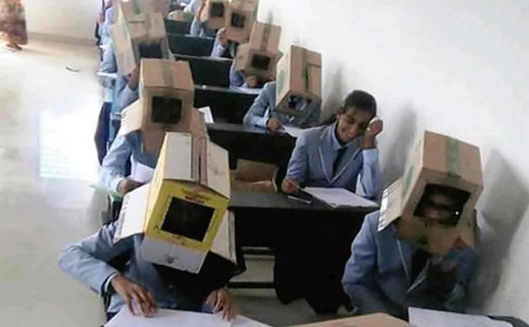 karnataka college used cartons to stoop malpractice