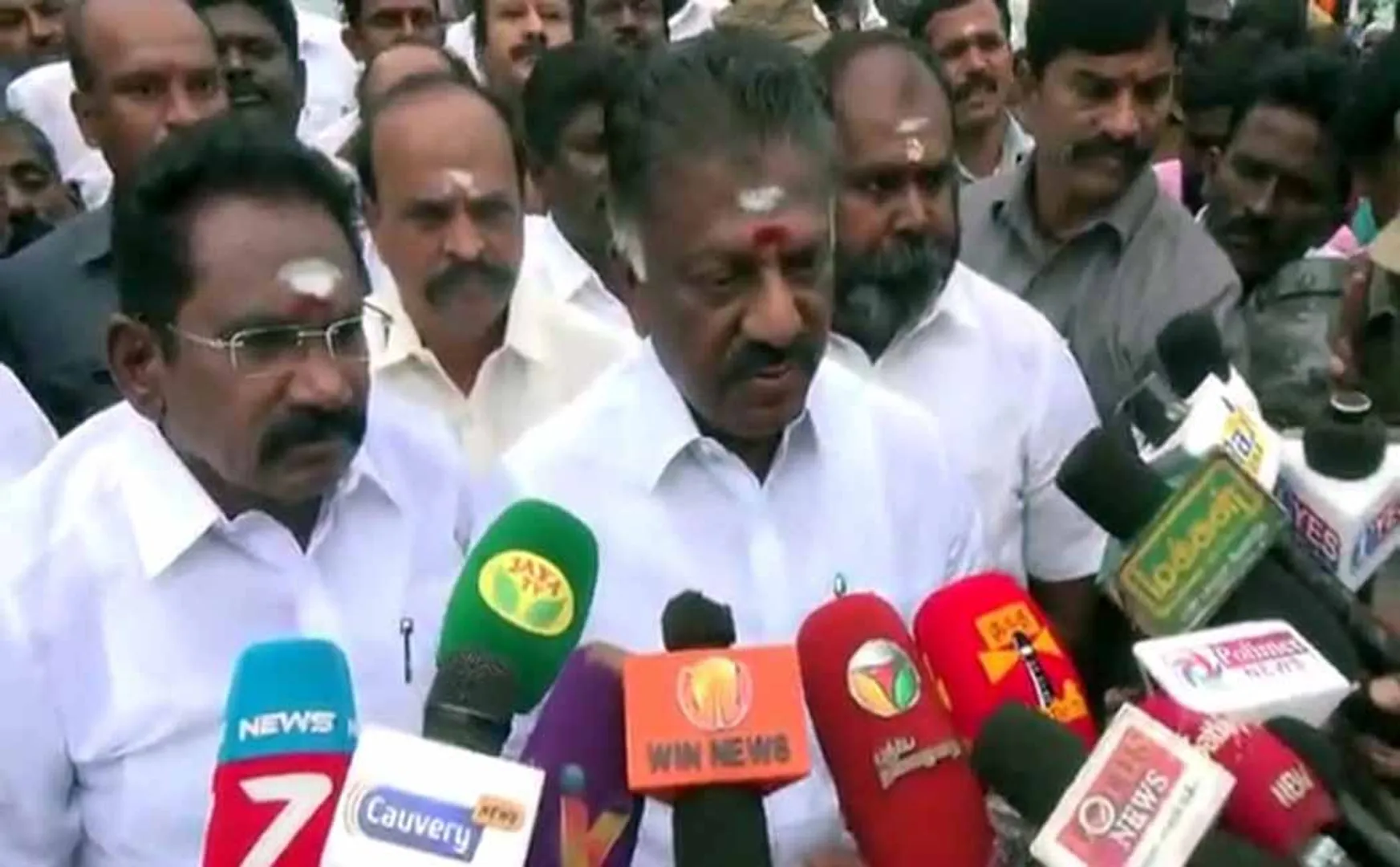 madurai deputy cm o paneer selvam press meet 