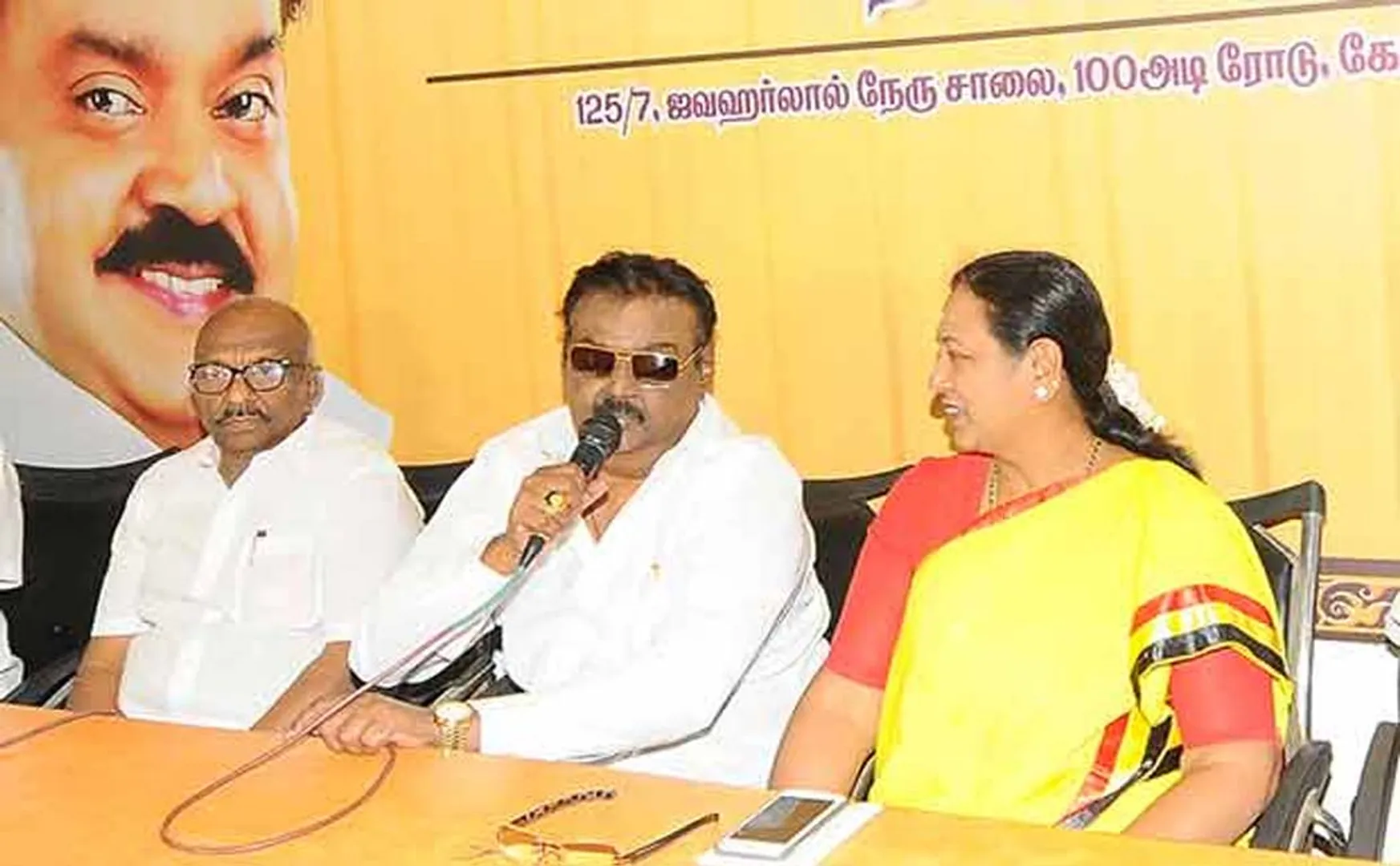 dmdk party leaders meeting at chennai 