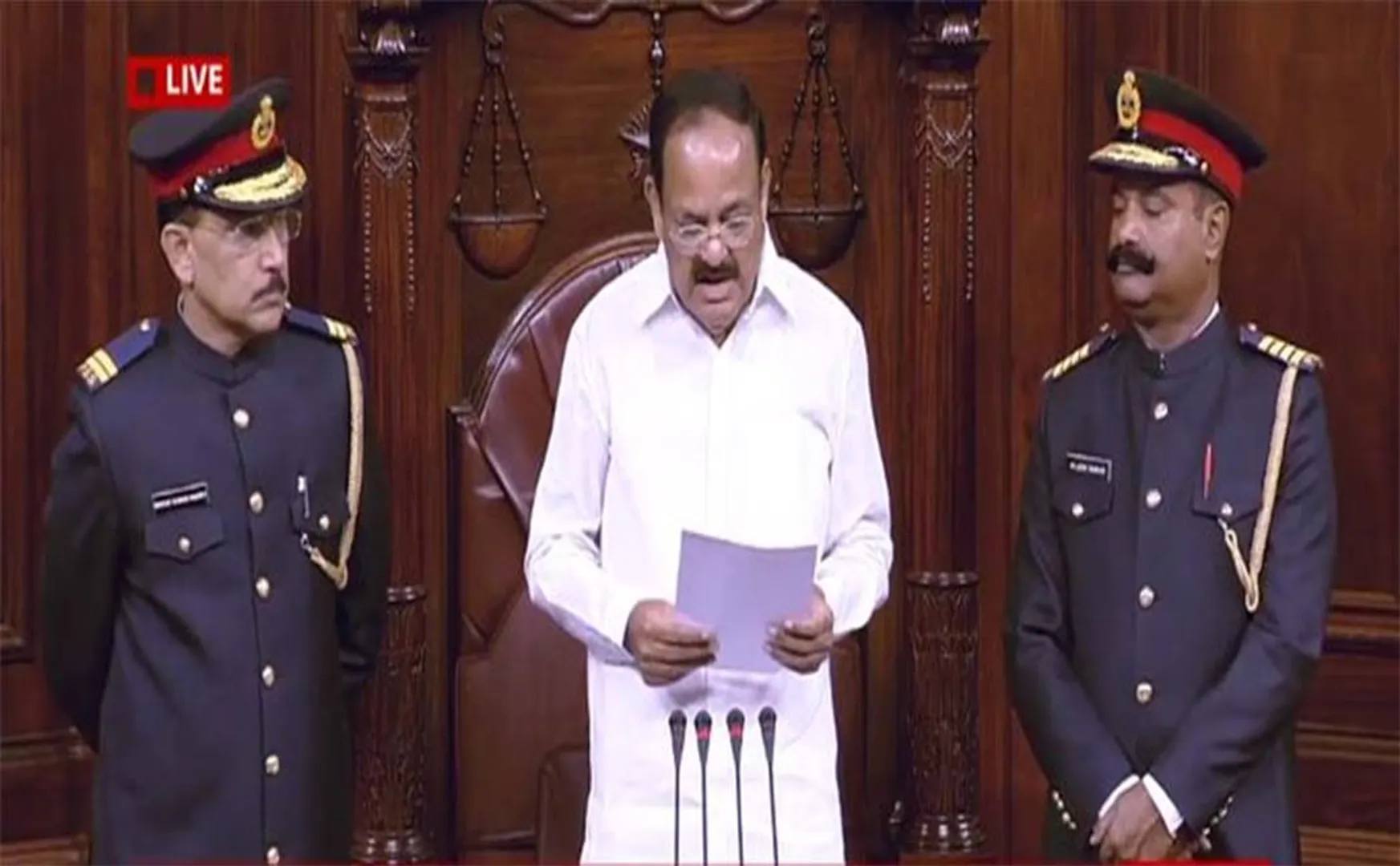 PARLIAMENT RAJAYSABHA SPEAKER SECURITY POLICE UNIFORM CHANGED 
