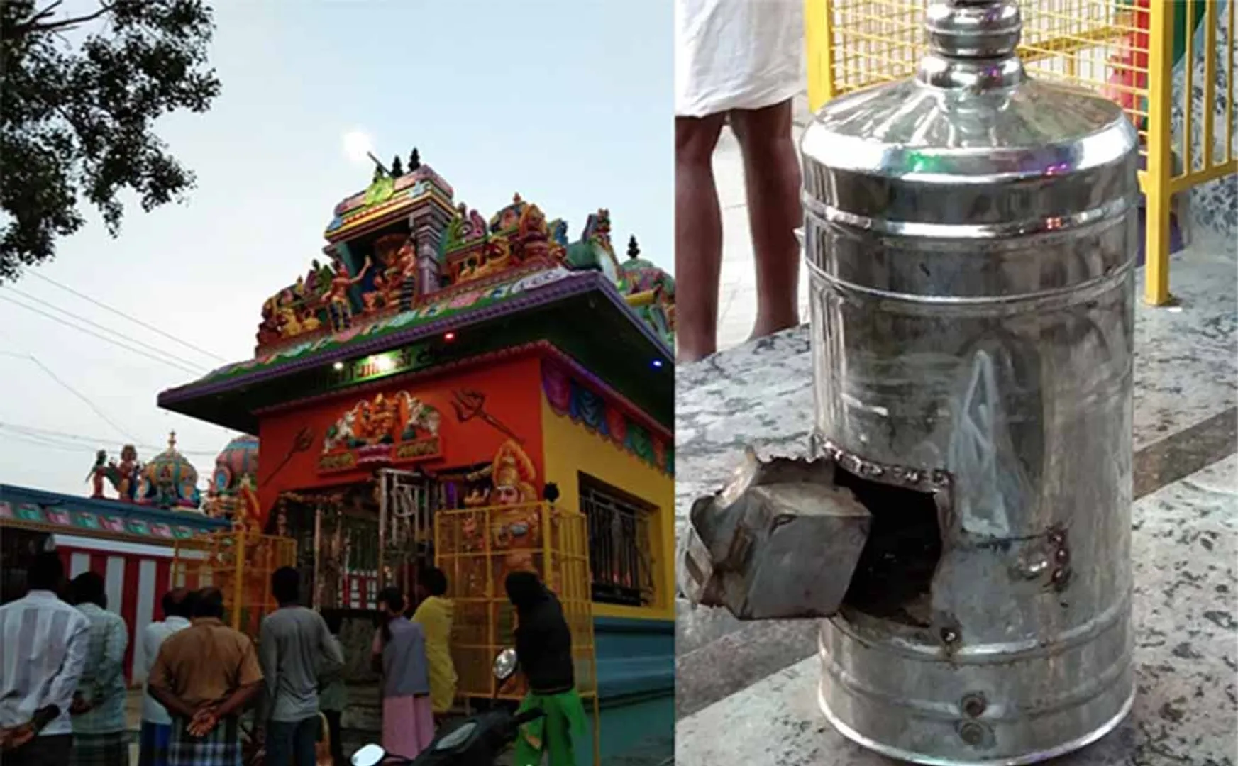 tirupattur district cctv camera damaged and  money thief police 