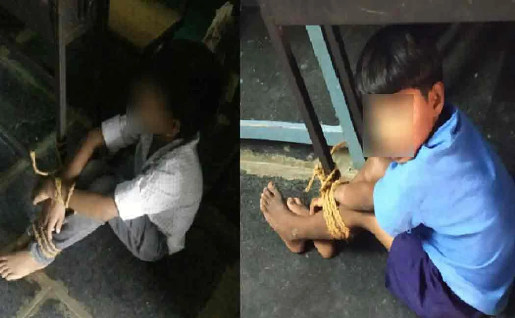 andhra school hm ties students
