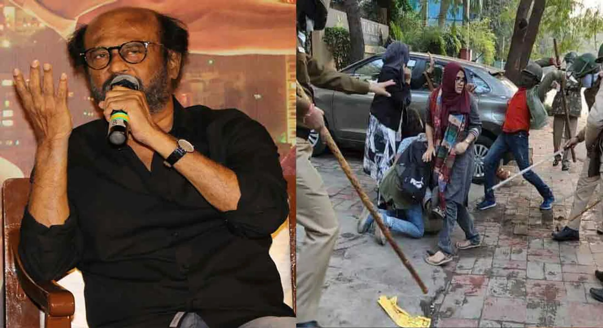 How do you see the attack on Delhi students ... Rajinikanth refuses to respond!