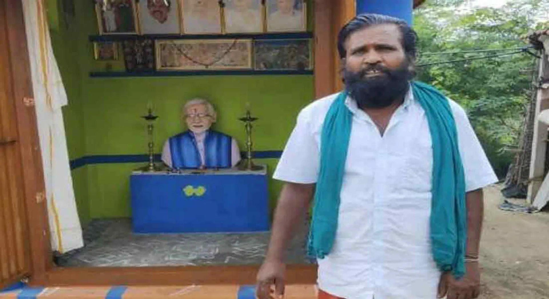 farmer construct temple to modi 