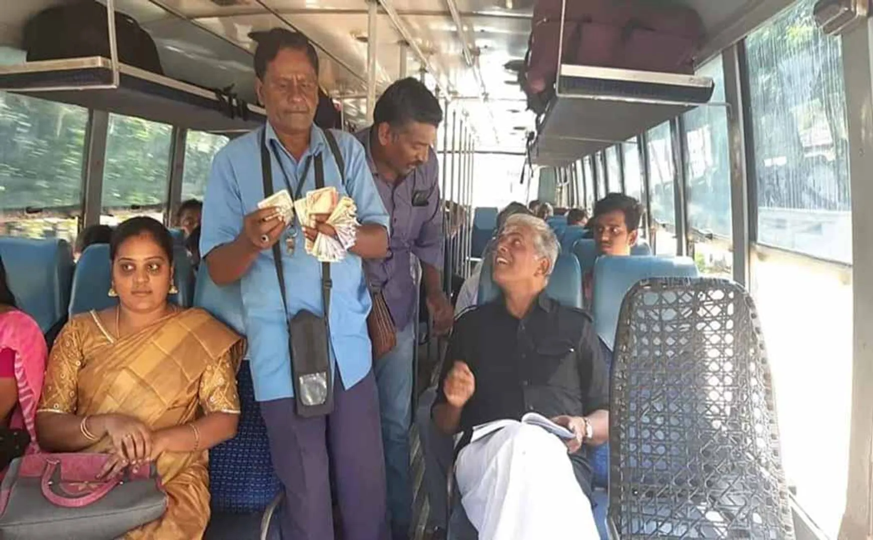 PUDUCHERRY MINISTER TRAVEL IN GOVERNMENT BUS 