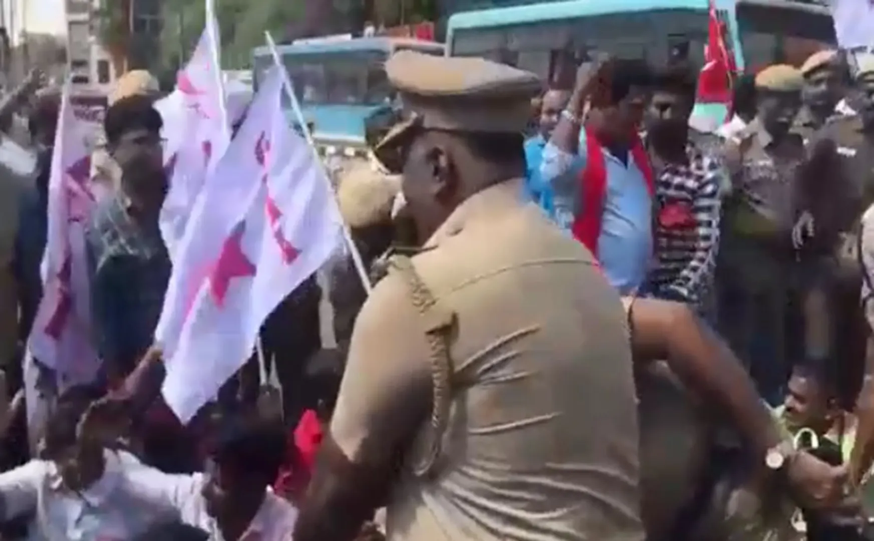 protest against State and central government  