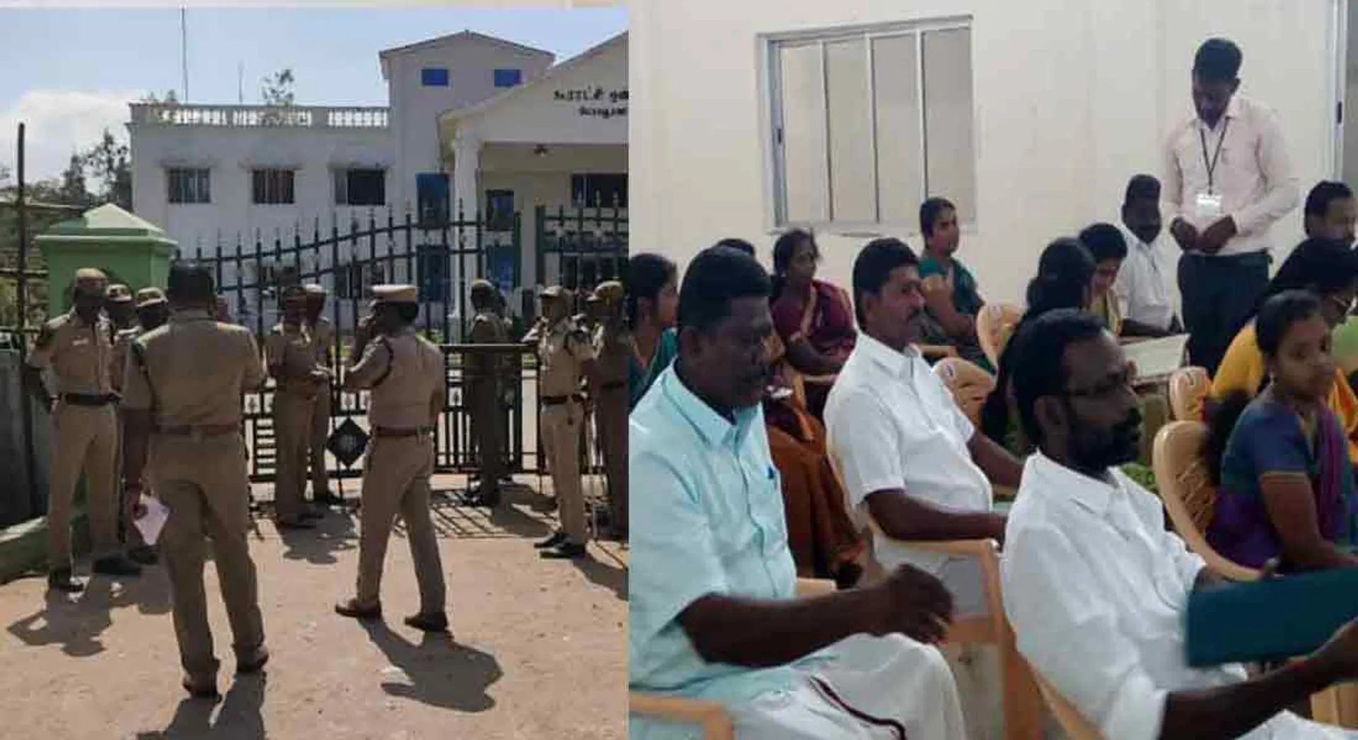  The election began with fierce security in peravurani