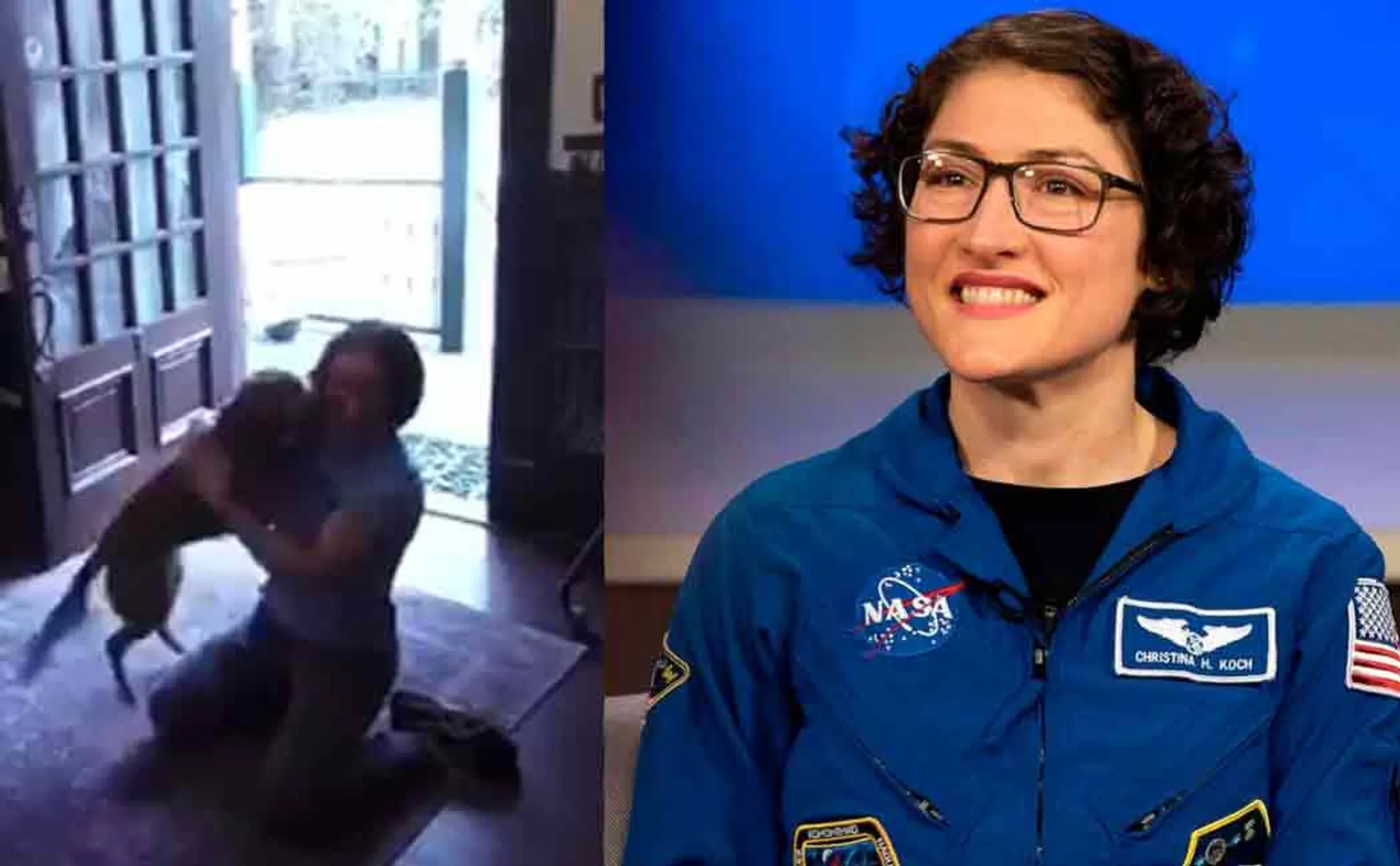 stronaut Christina Koch reunited with her dog