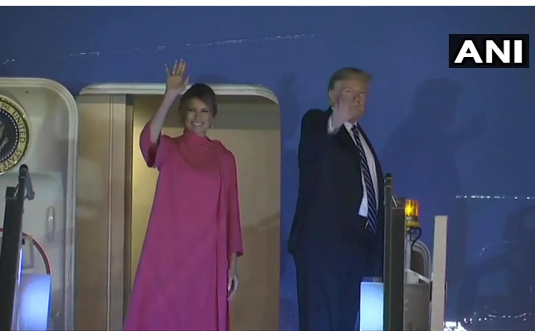 US President Donald Trump departs