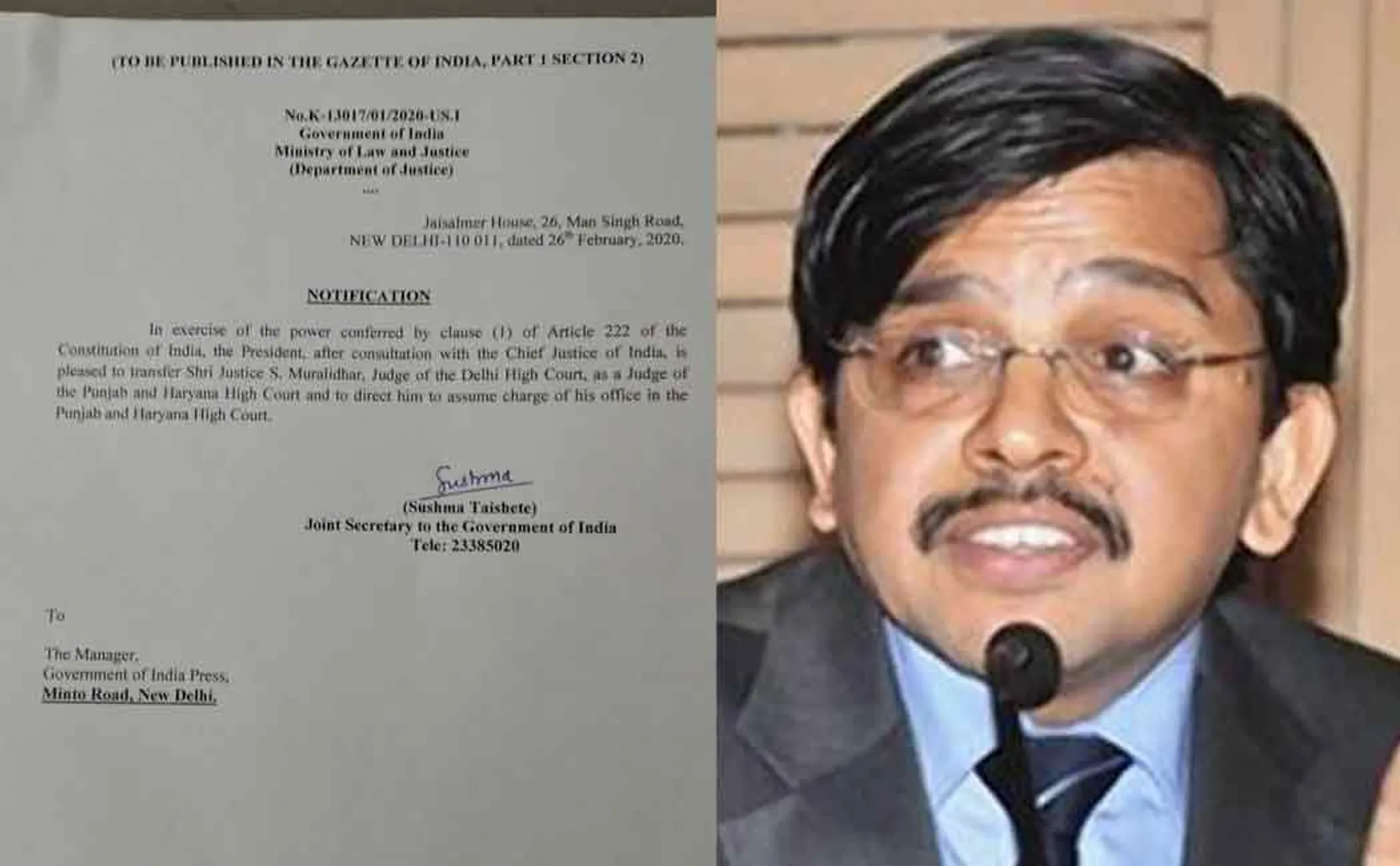 delhi highcourt justice muralidar transfered