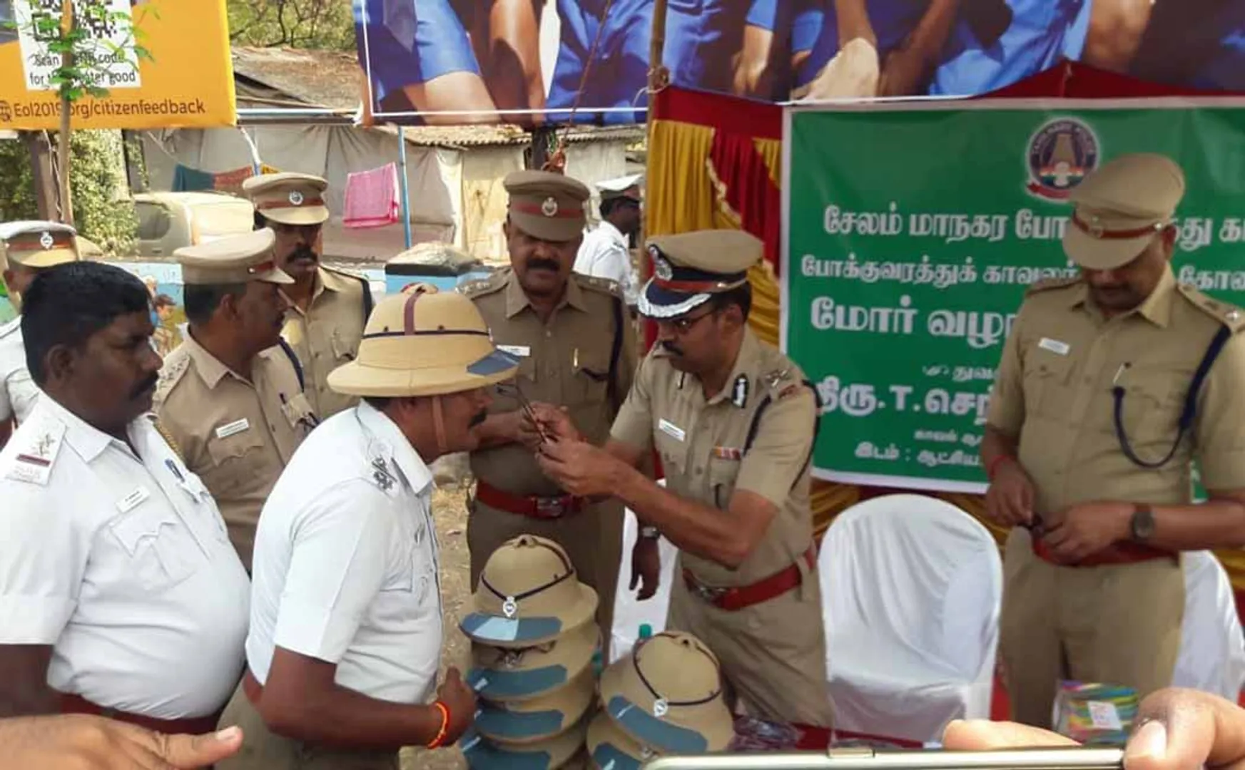 salem traffic police drinking  Nirmor, cooling glass 