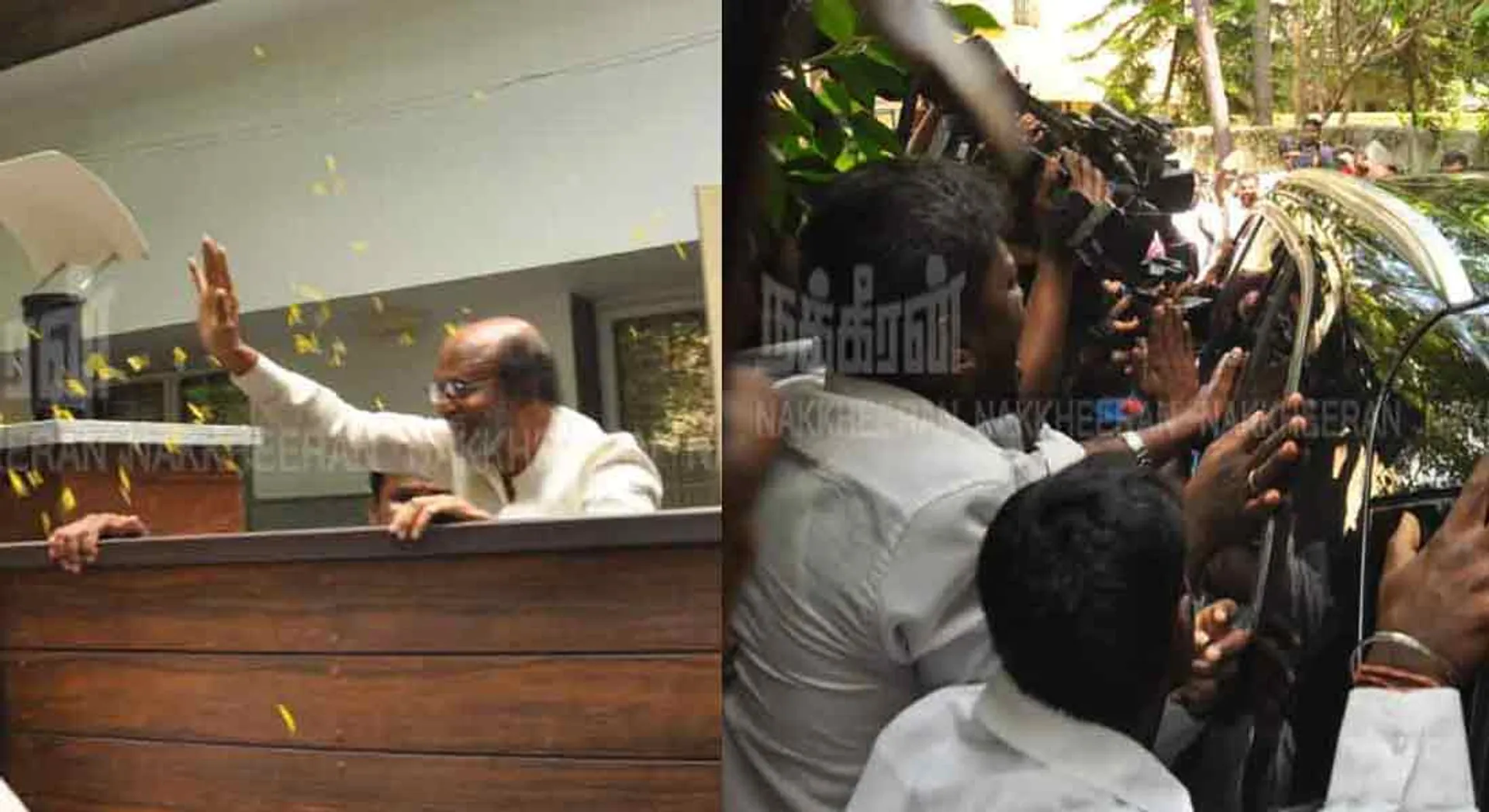  Flowers sparkling fans welcomed;Rajinikanth at Leela Palace 