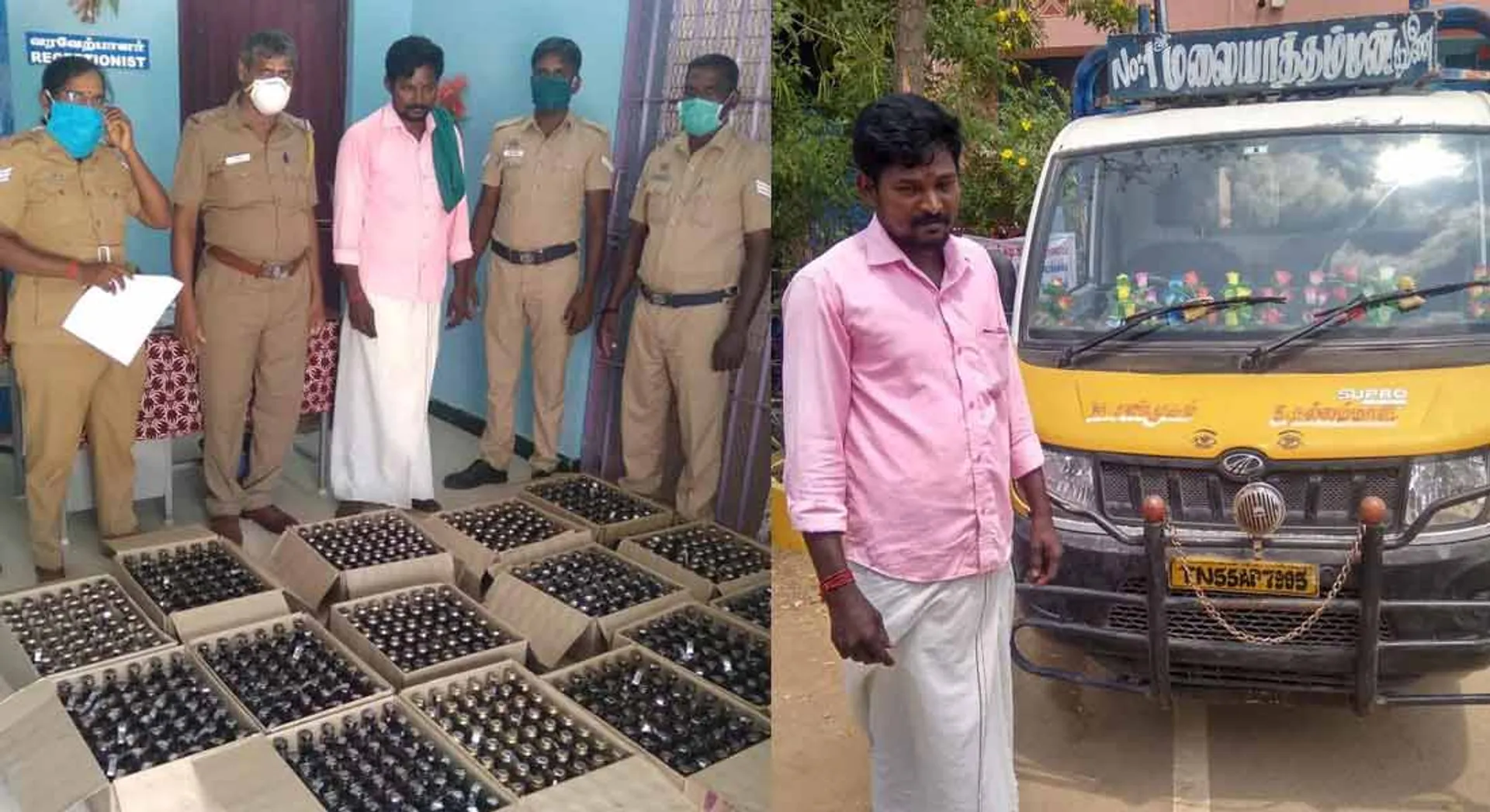 youth Arrested with vehicle,Wine pottle sale in bulk  on curfew