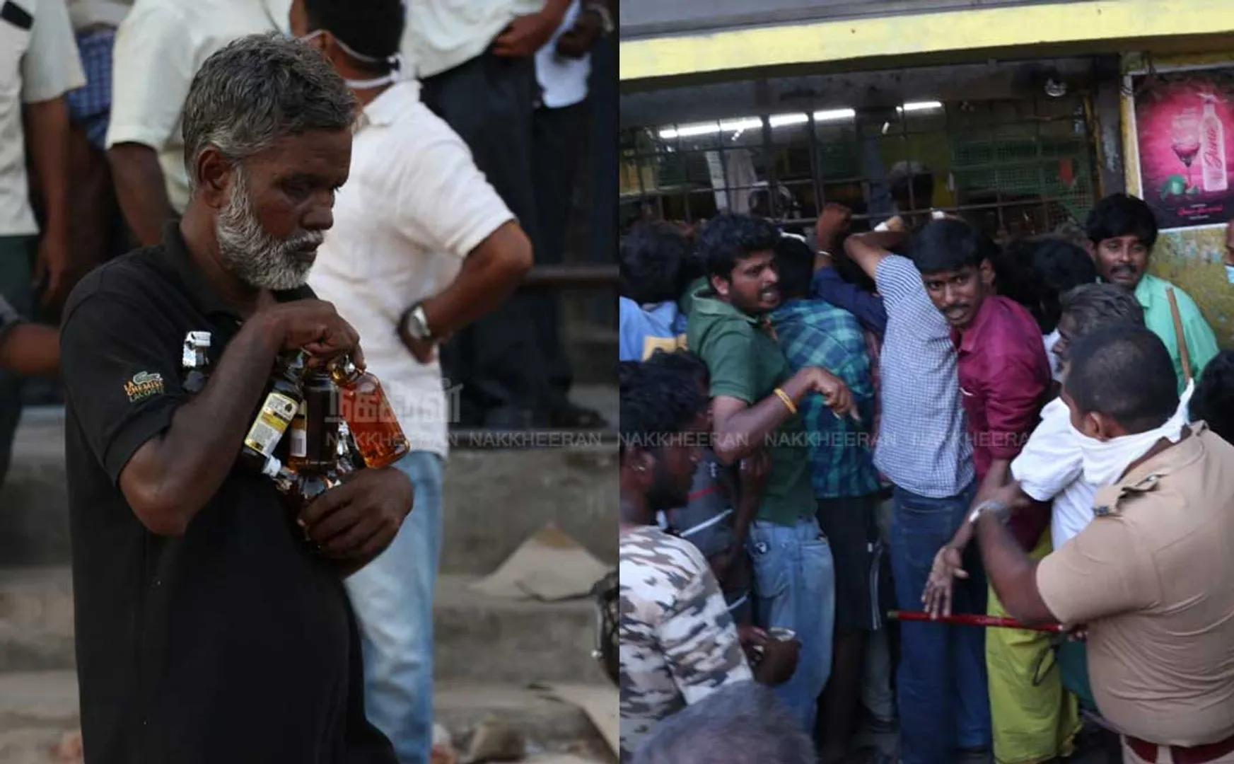 Crowd in front of TASMAC shop