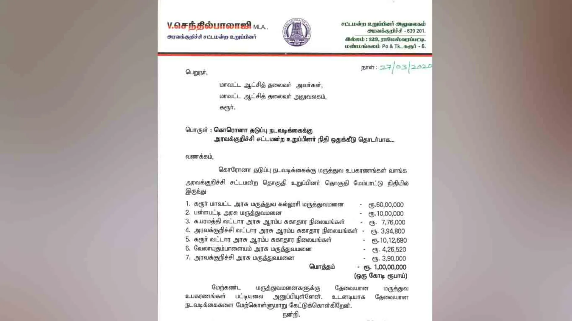 karur senthil balaji 