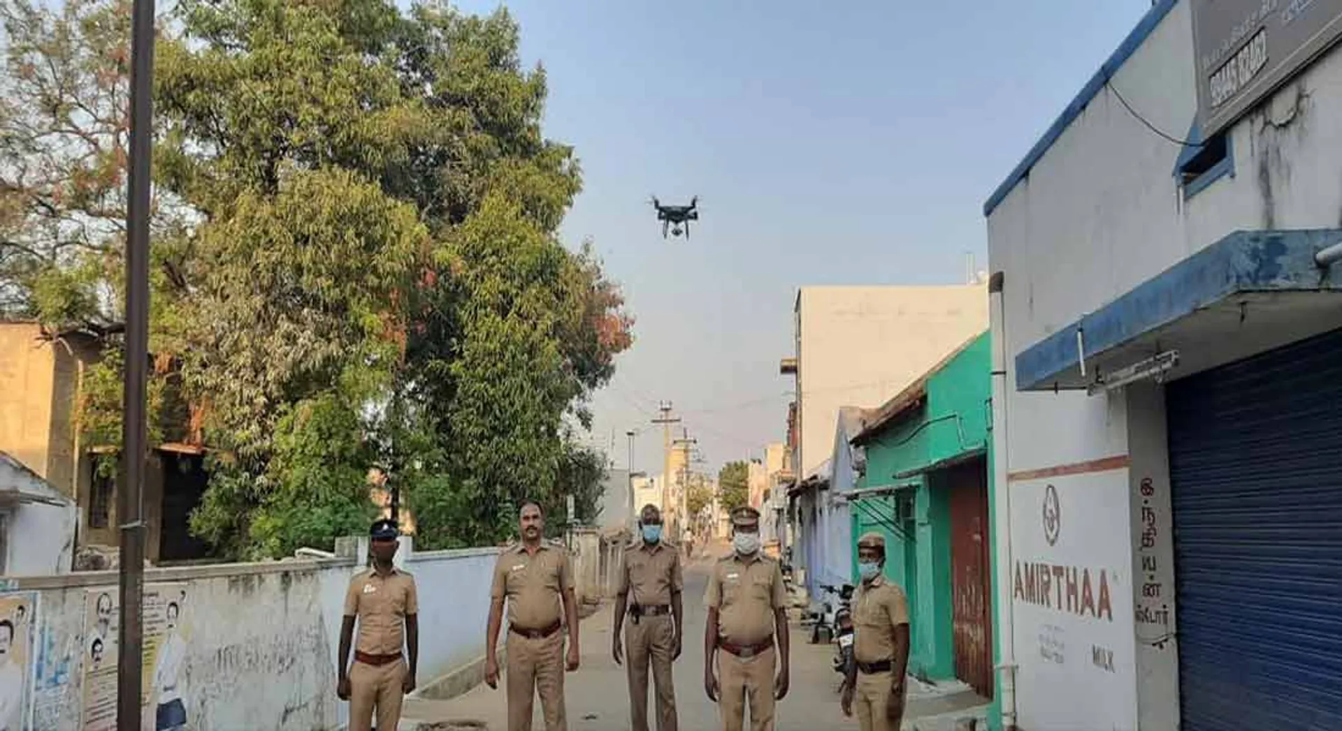  Heli cam viewing 'Erode' - Police Action