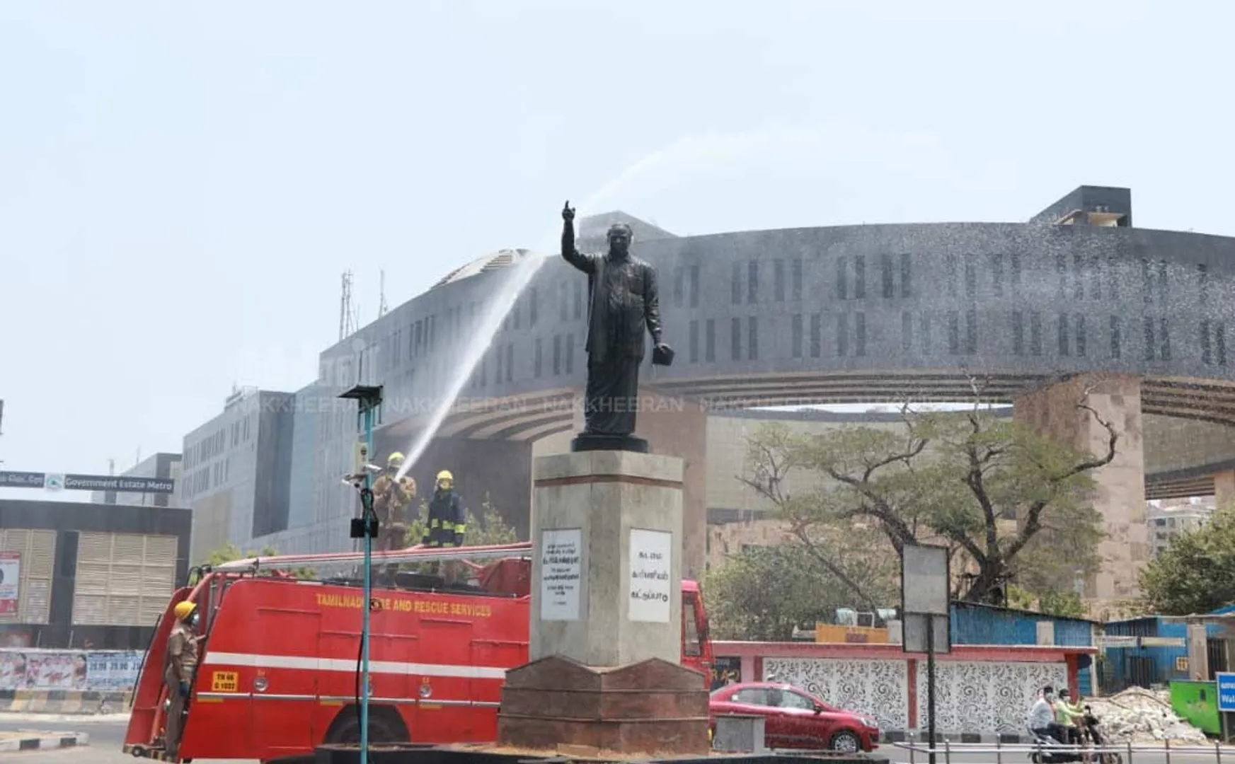  Antiseptic spray throughout the road