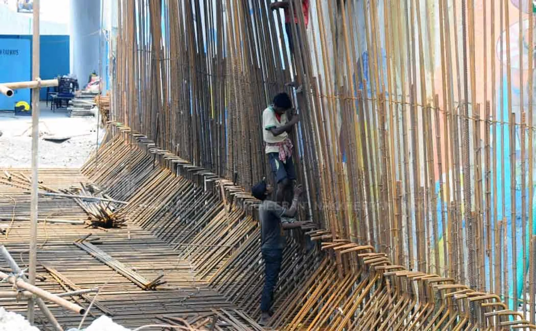 Staff repairing the bridge