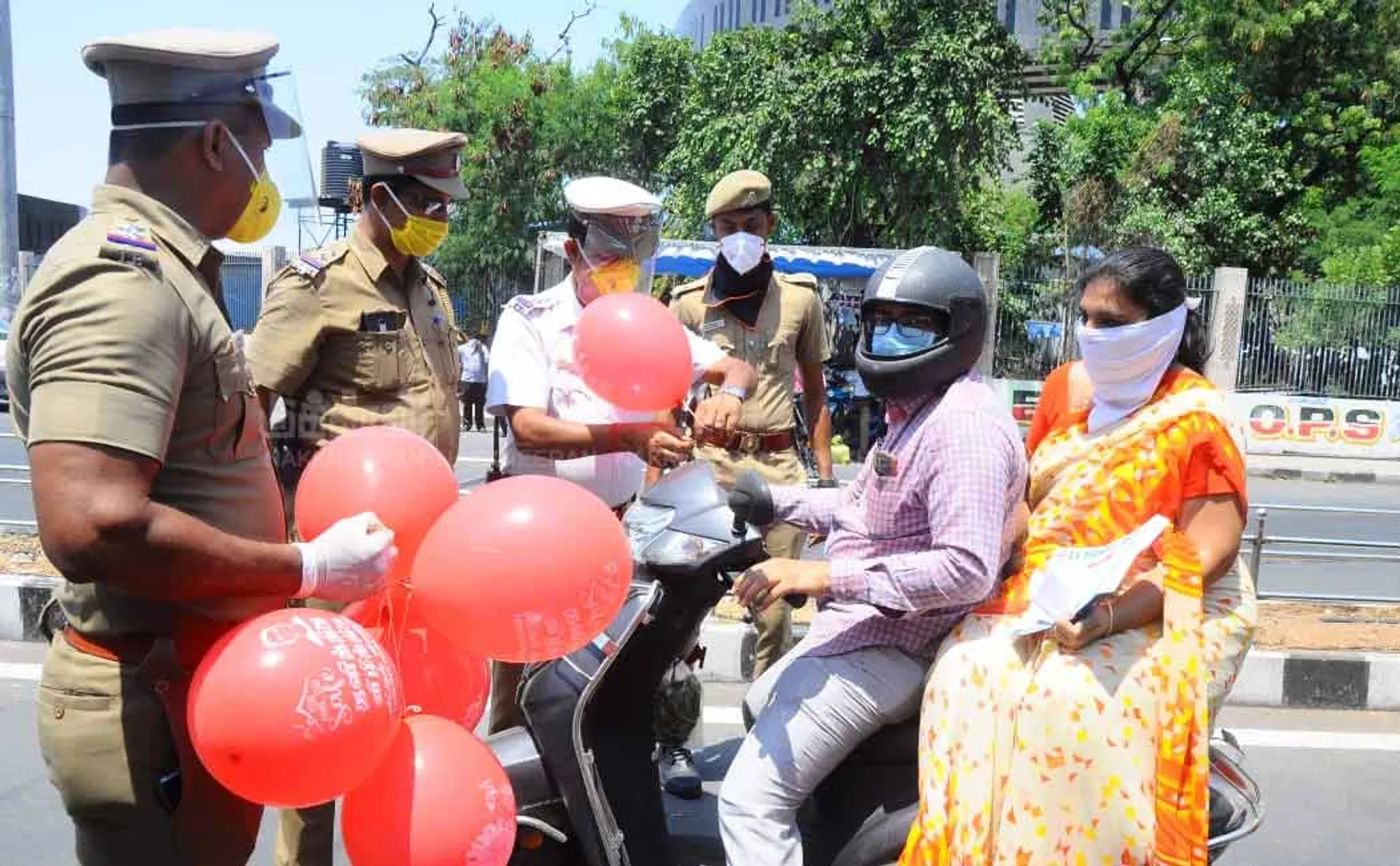  Police are raising a red balloon and raising awareness