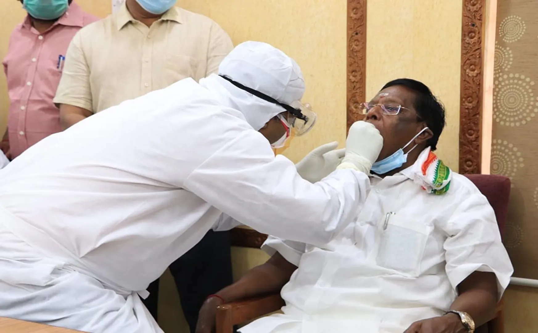 PUDUCHERRY CM NARAYANASAMY CORONAVIRUS TESTING 