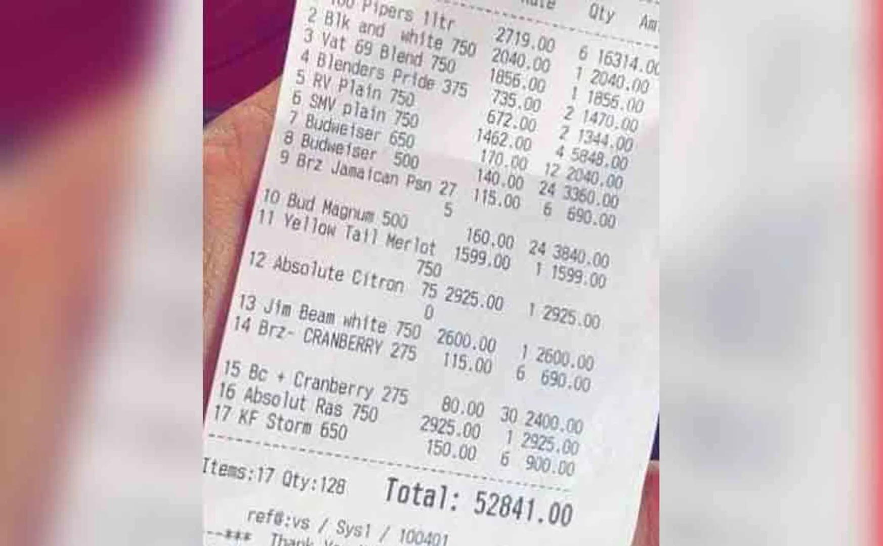 bengaluru liqour shop viral bill
