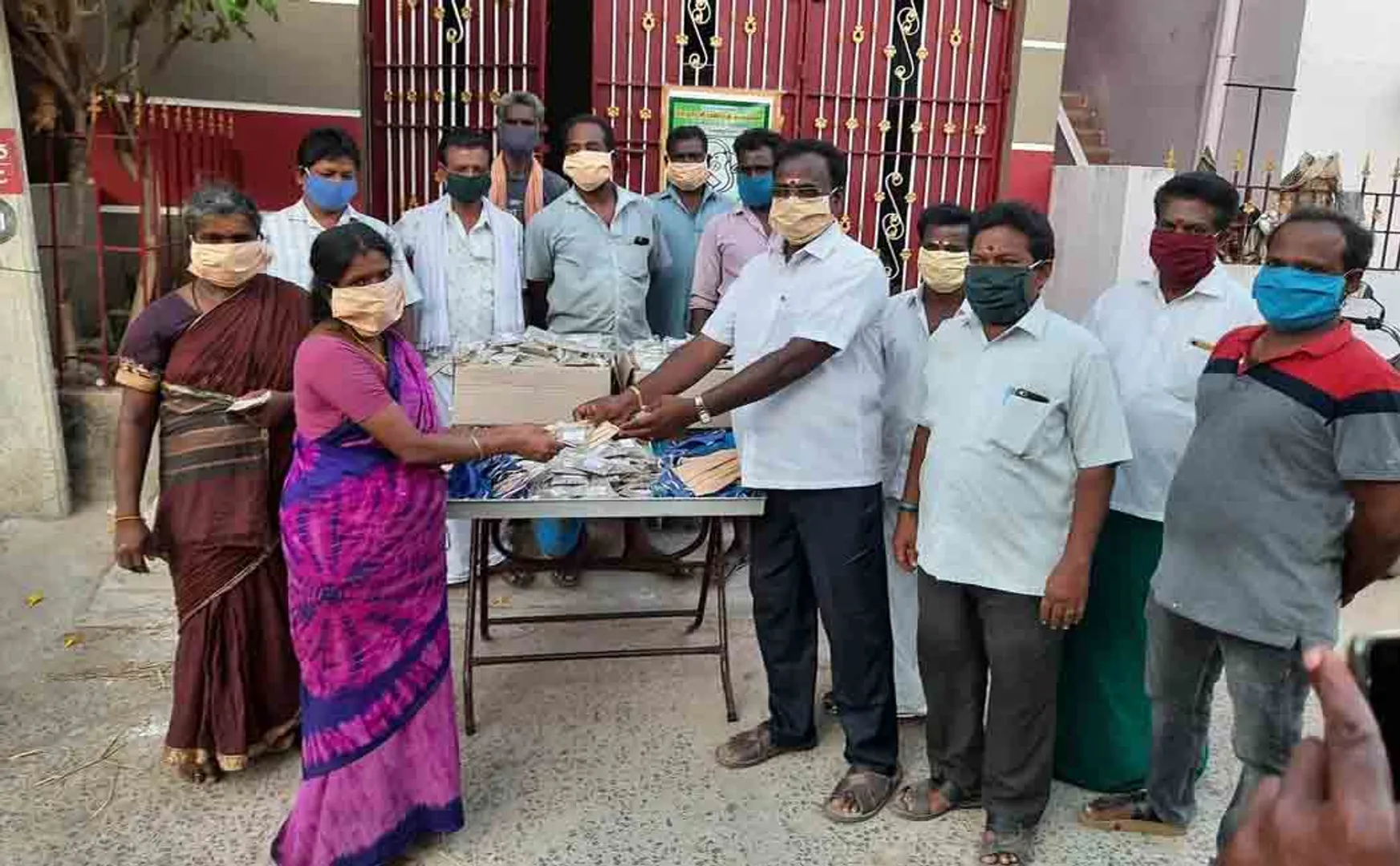 cuddalore district chidambaram panchayat peoples masks 
