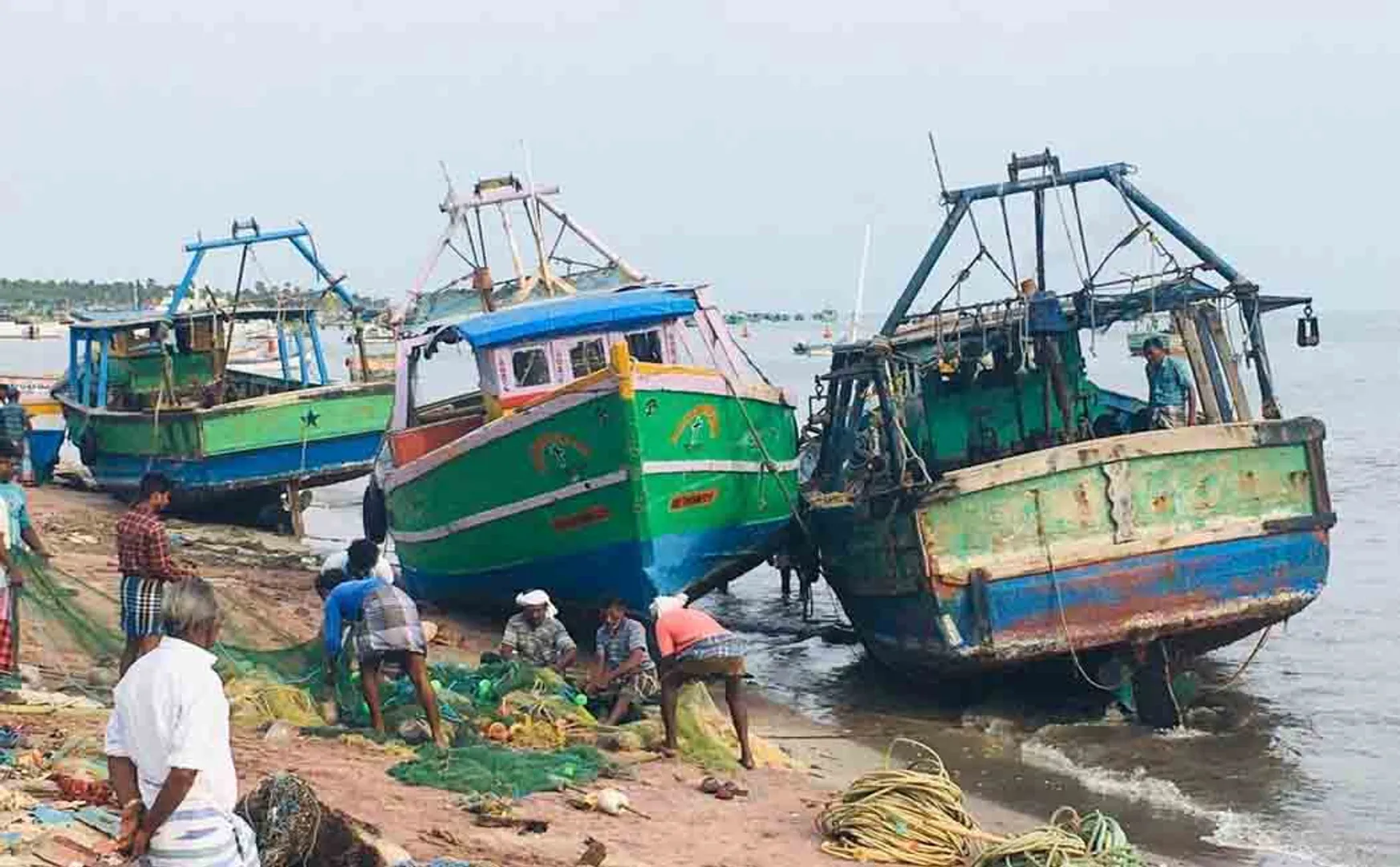 cyclone forming sea rameshwaram district fishermen's boats  