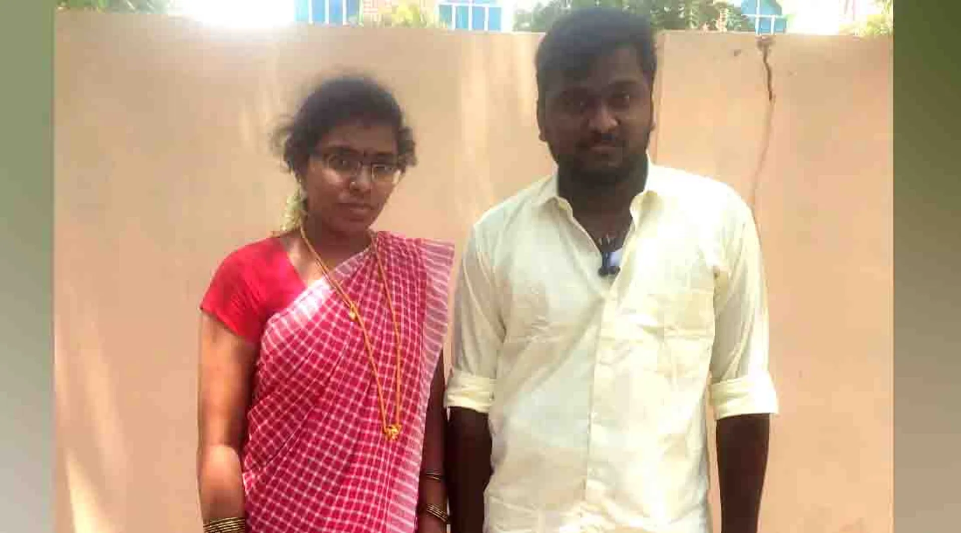 Young wedding couple