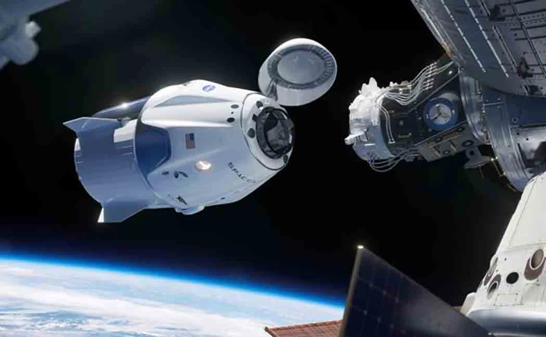 space x crew dragon joins space station
