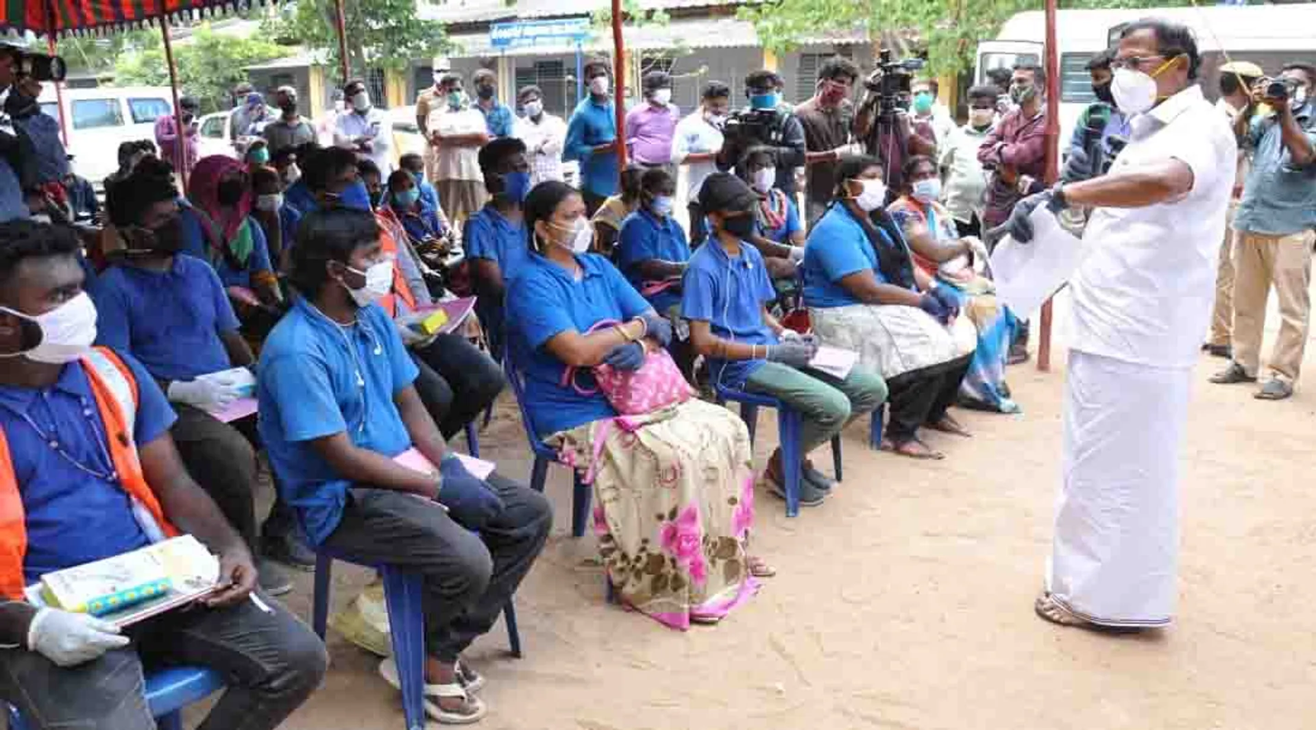 Corona infection testing camp