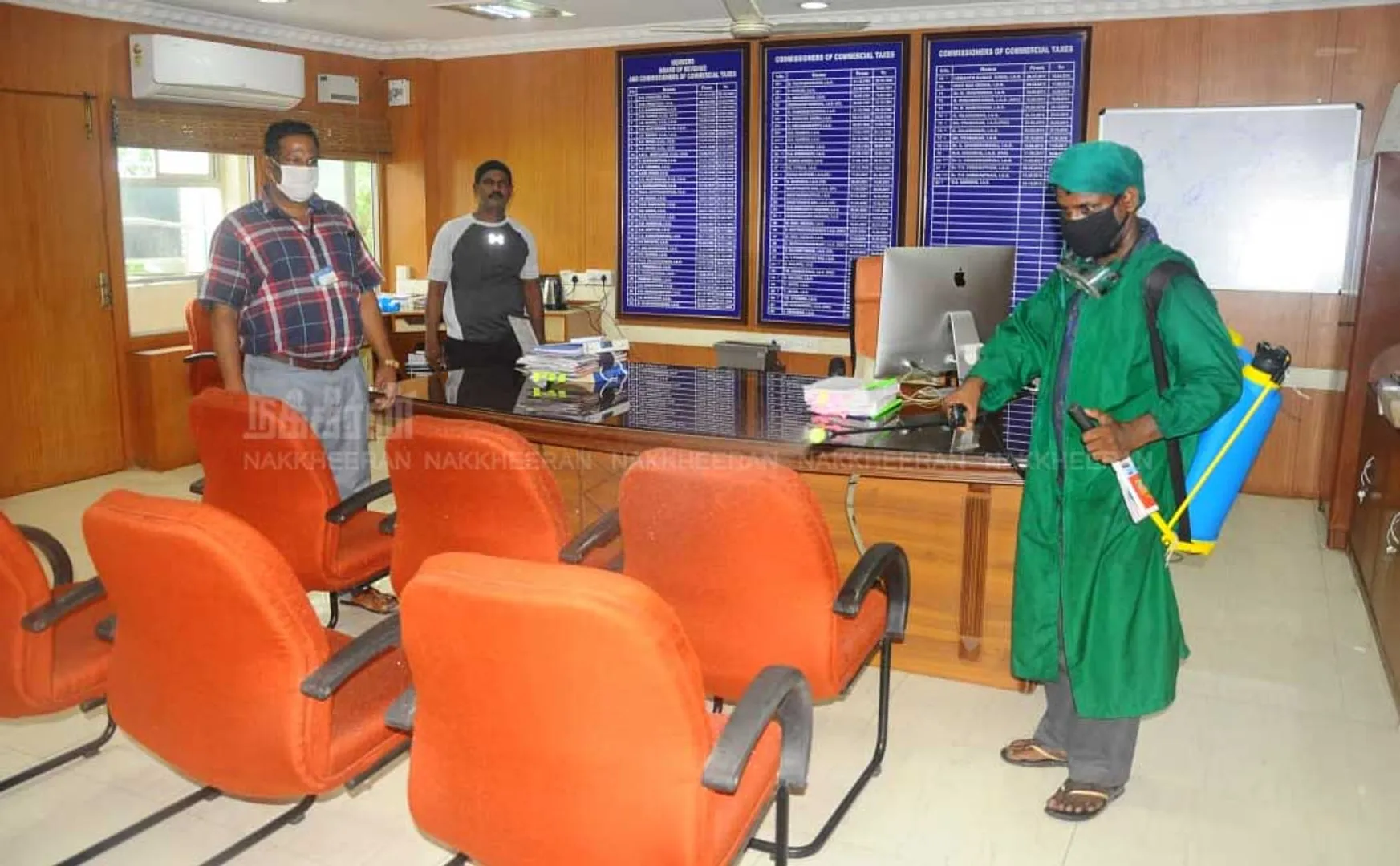 Disinfection spraying to ezhilagam