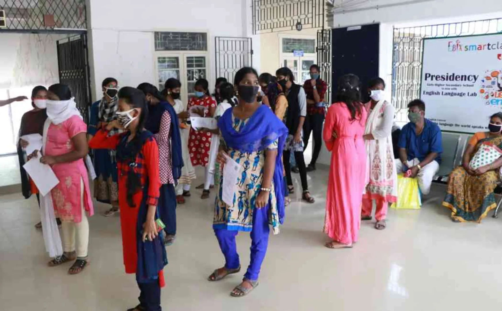 12th students receiving temproray marksheet
